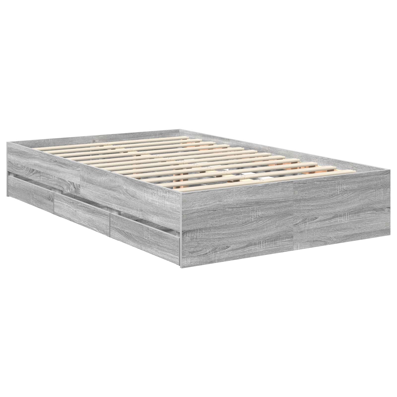 Krevetna konstrukcija Siva Sonoma 120 x 190 cm Inženjersko Drvo