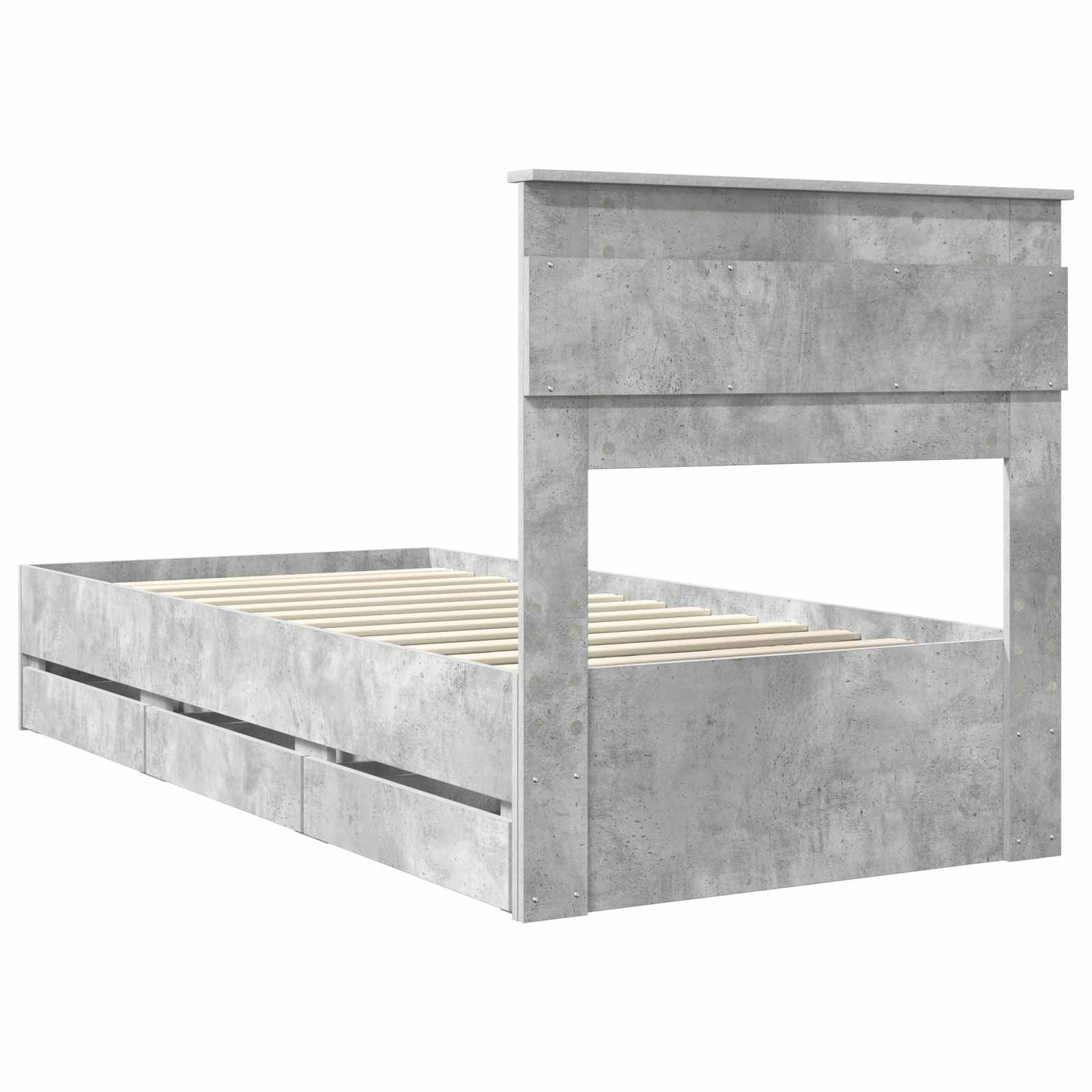 Krevetna konstrukcija s ladicama Betonski sivi 75 x 190 cm