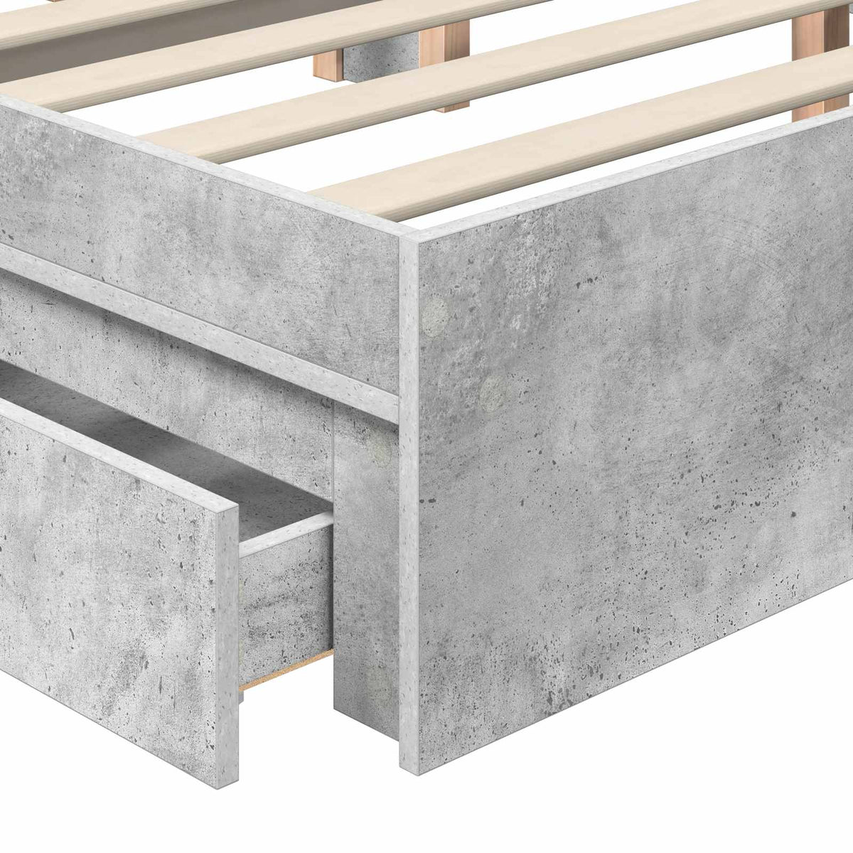 Krevet s od storage s ladicama Betonski sivi 200 x 200 cm