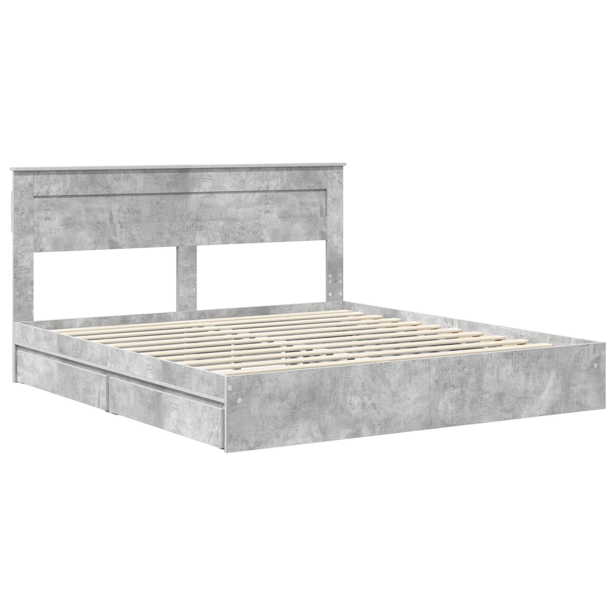 Krevet s od storage s ladicama Betonski sivi 200 x 200 cm