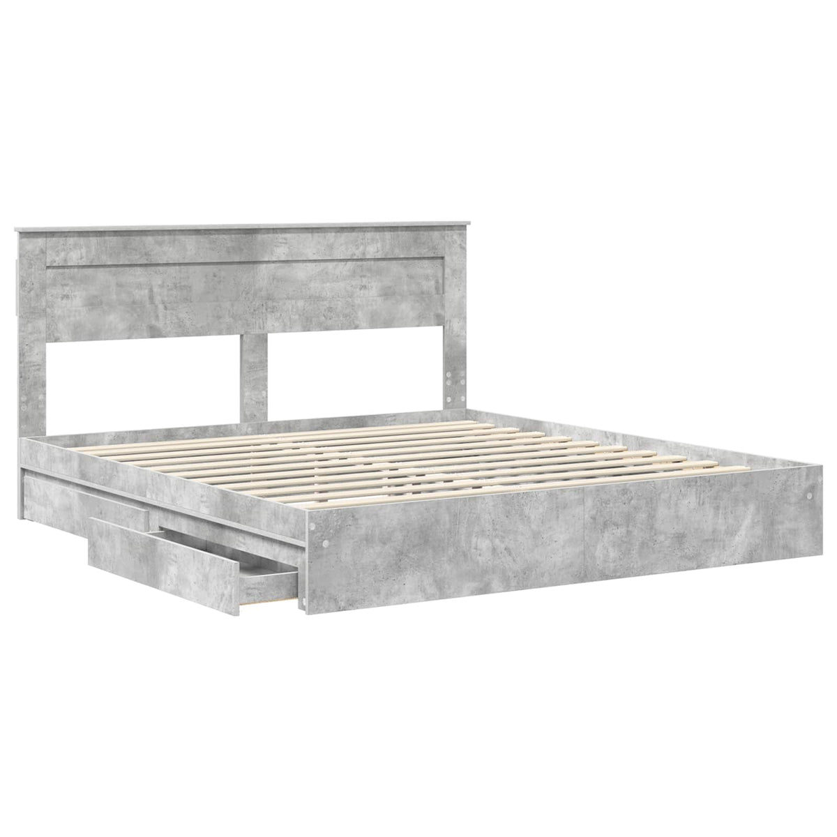 Krevet s od storage s ladicama Betonski sivi 200 x 200 cm
