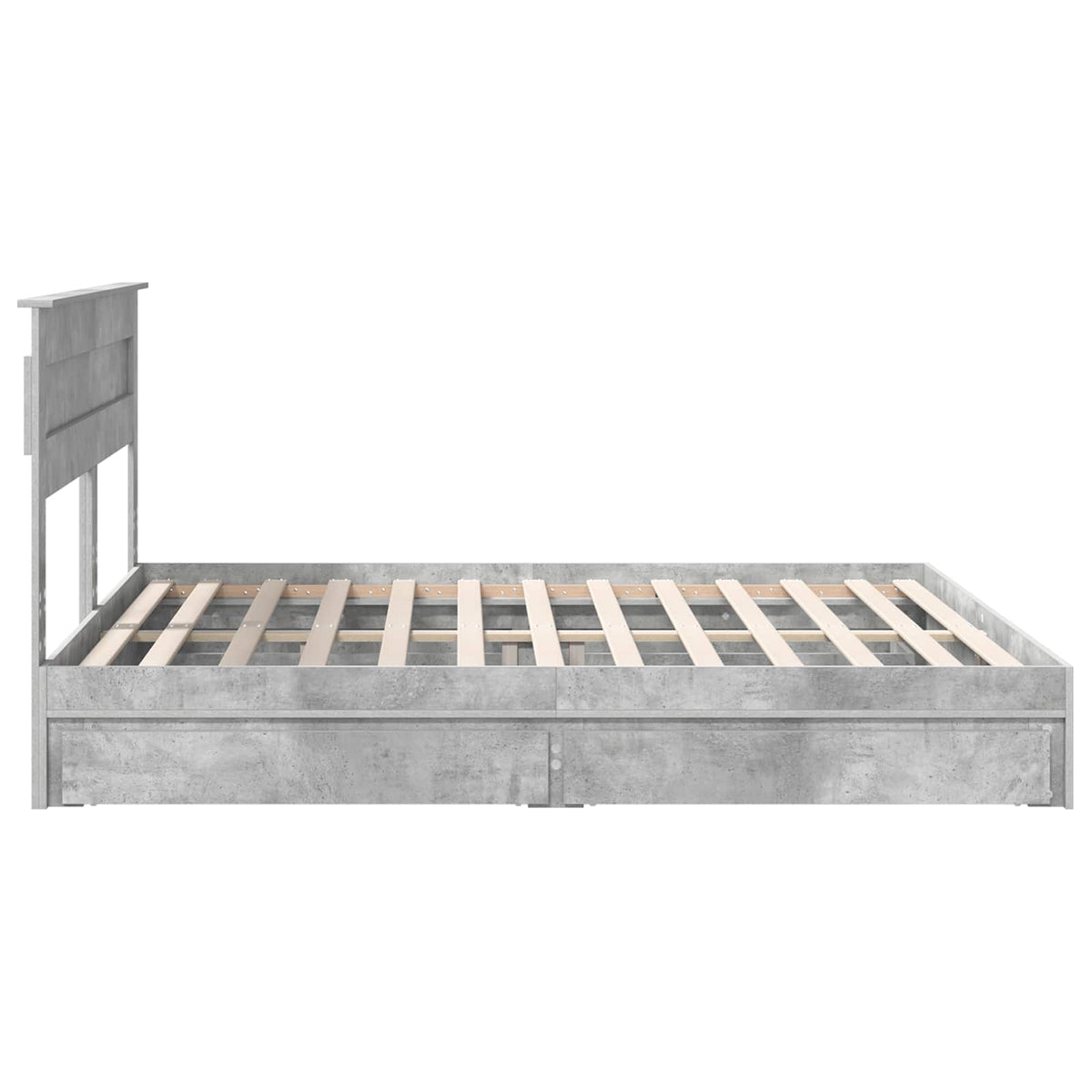 Krevet s od storage s ladicama Betonski sivi 200 x 200 cm