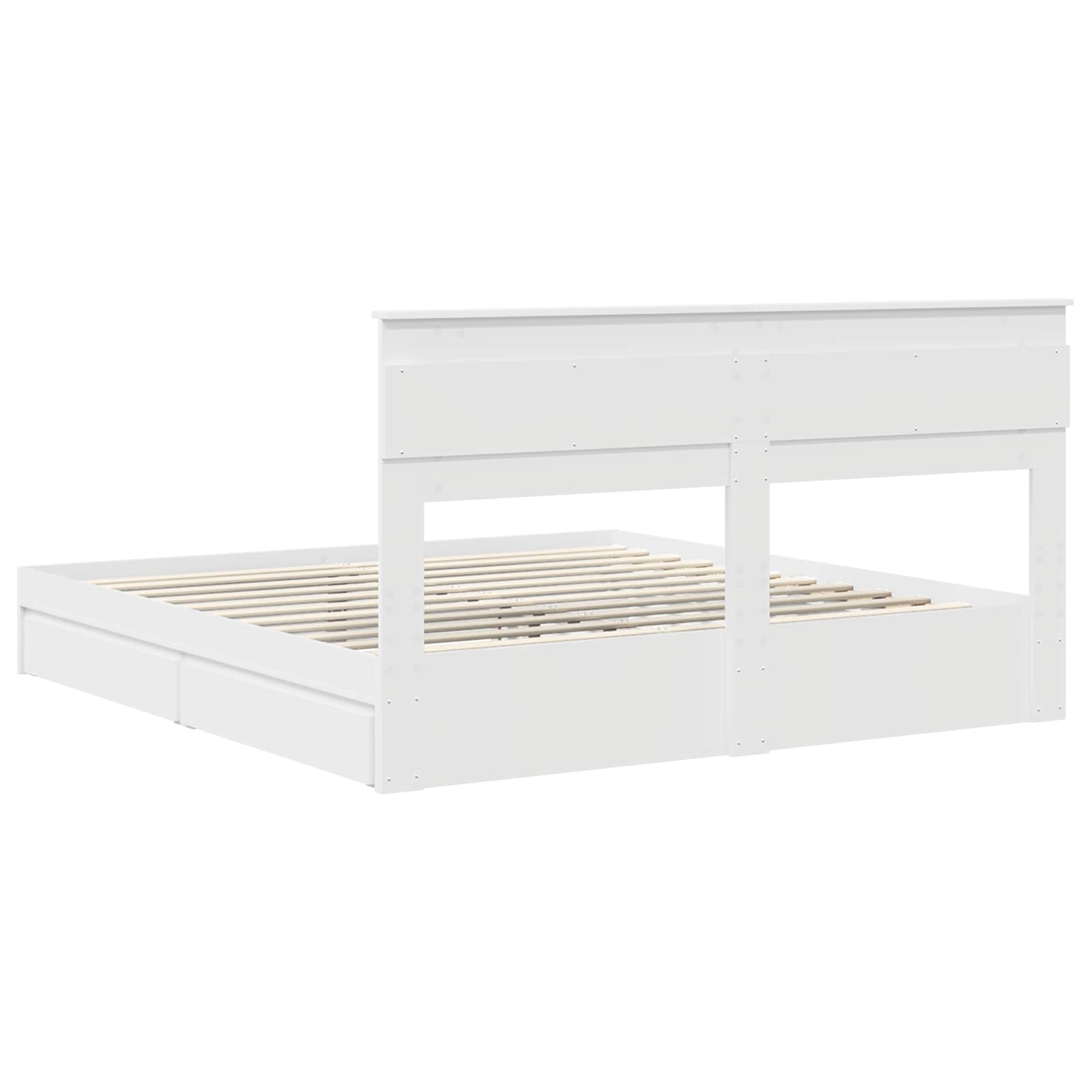 Krevet s od storage Bijelo 180 x 200 cm Konstruirano drvo