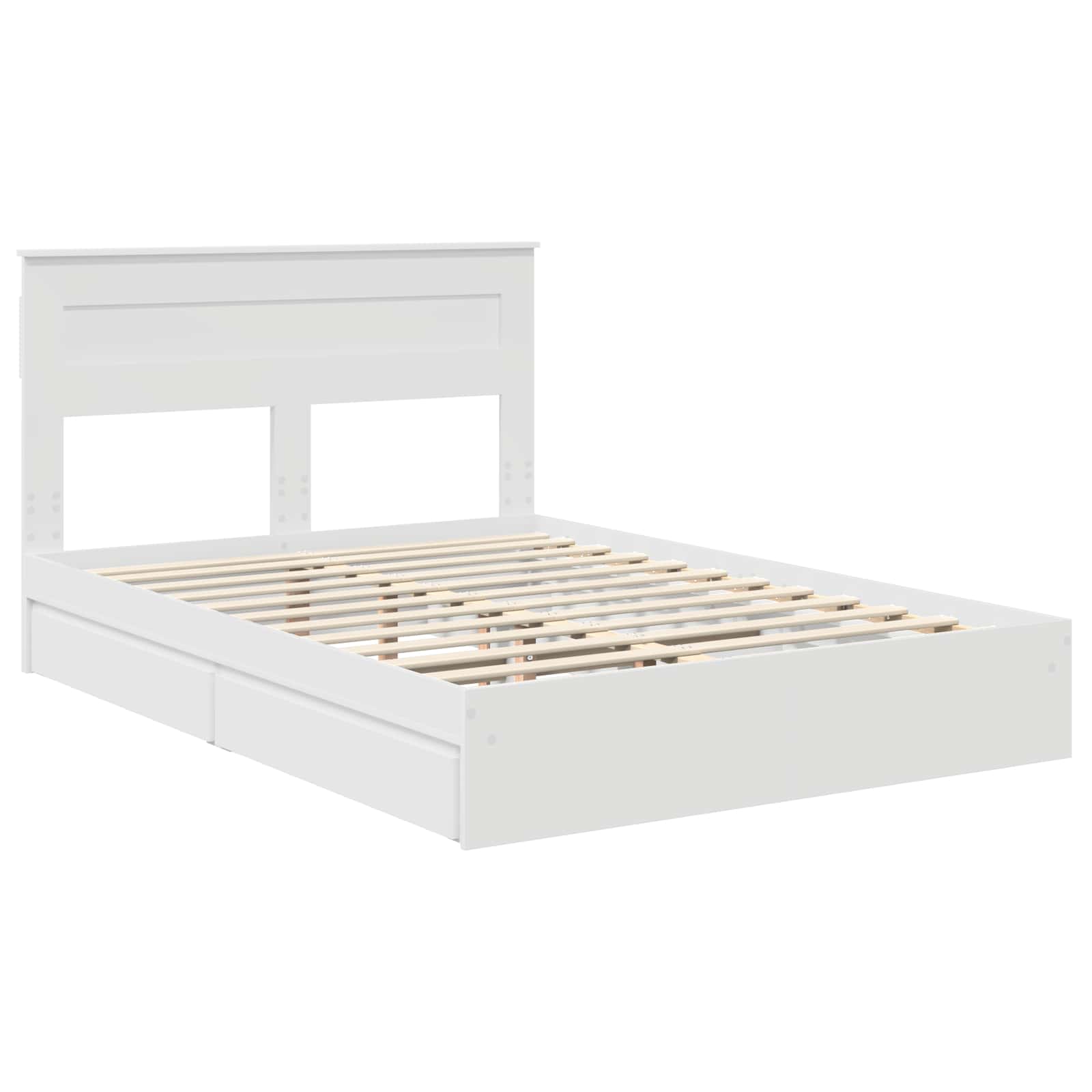 Krevet s od storage Bijelo 160 x 200 cm Konstruirano drvo