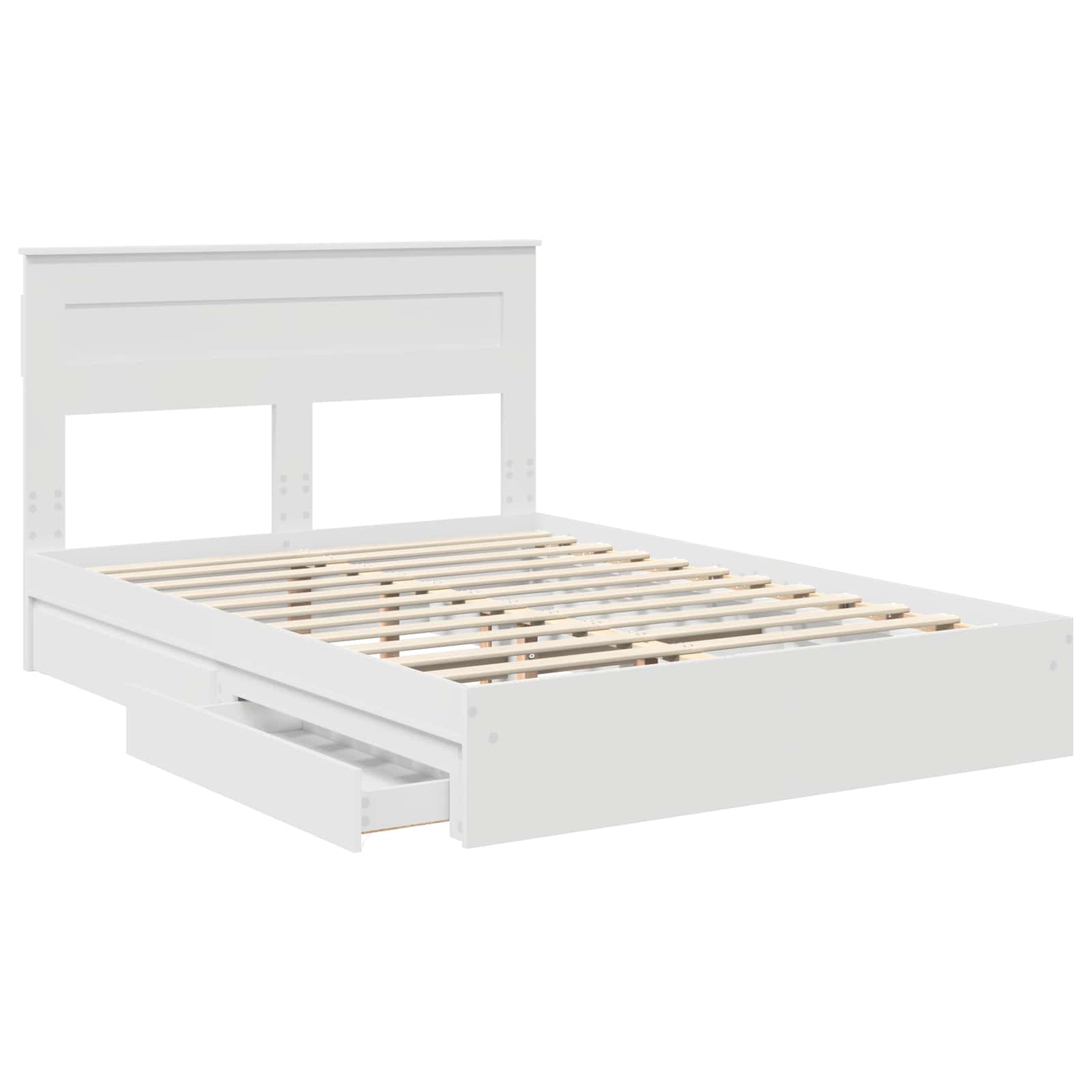 Krevet s od storage Bijelo 160 x 200 cm Konstruirano drvo