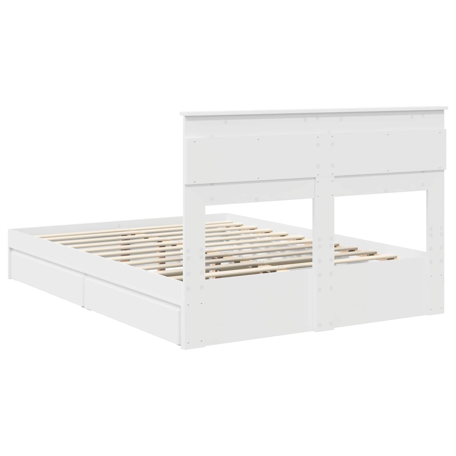 Krevet s od storage Bijelo 160 x 200 cm Konstruirano drvo