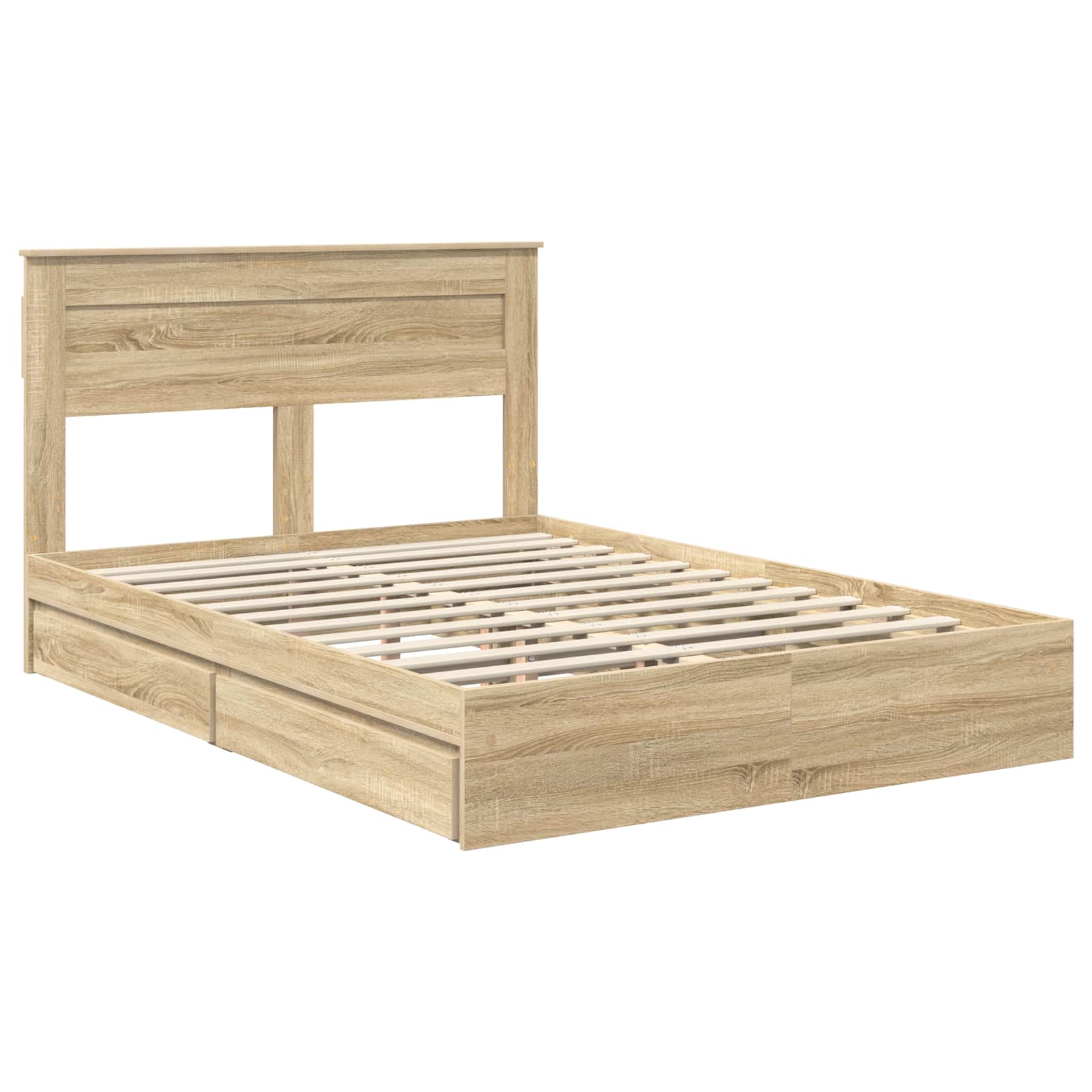 Krevet s od storage Sonoma hrast 160 x 200 cm Konstruirano drvo