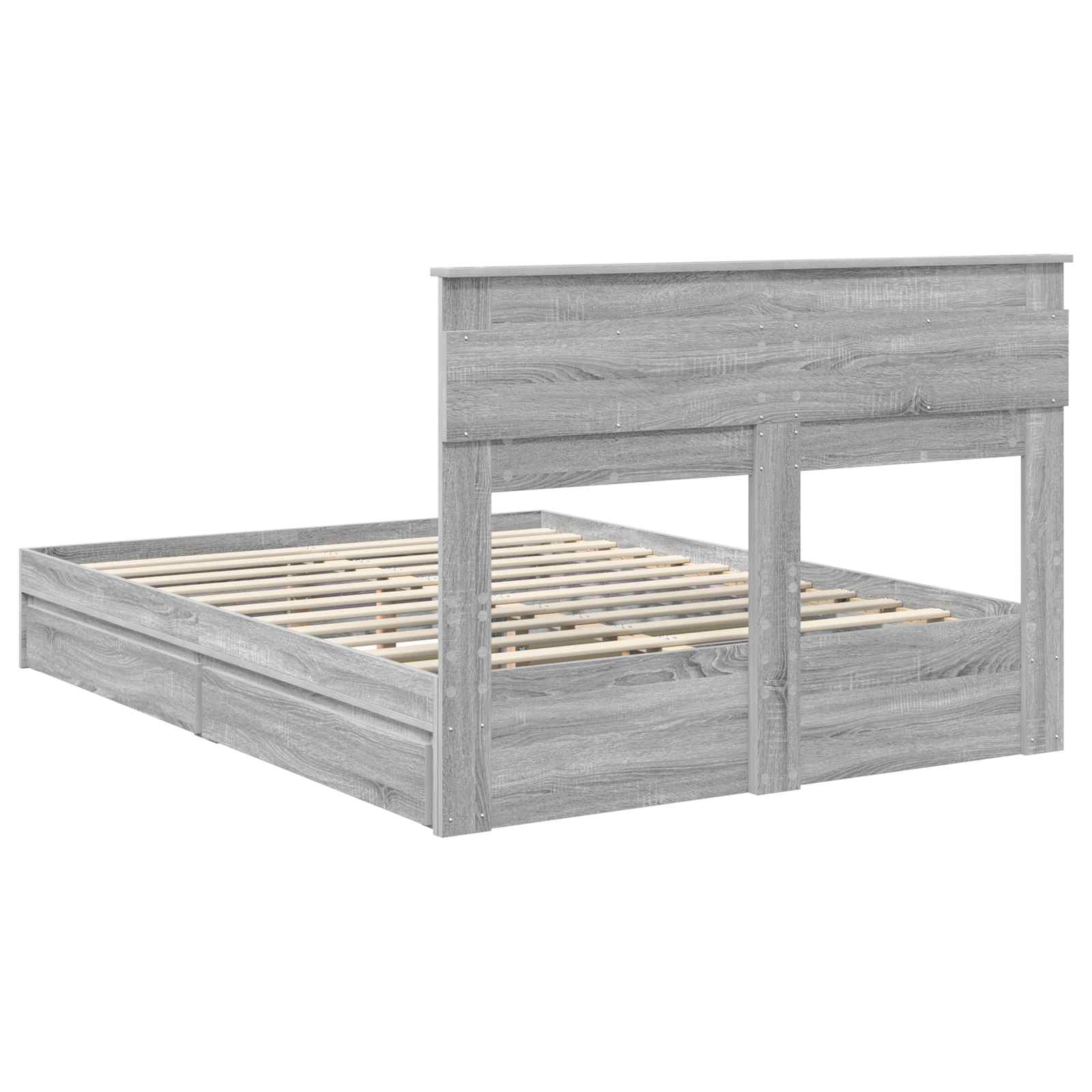 Krevet s od storage Siva Sonoma 160 x 200 cm Konstruirano drvo