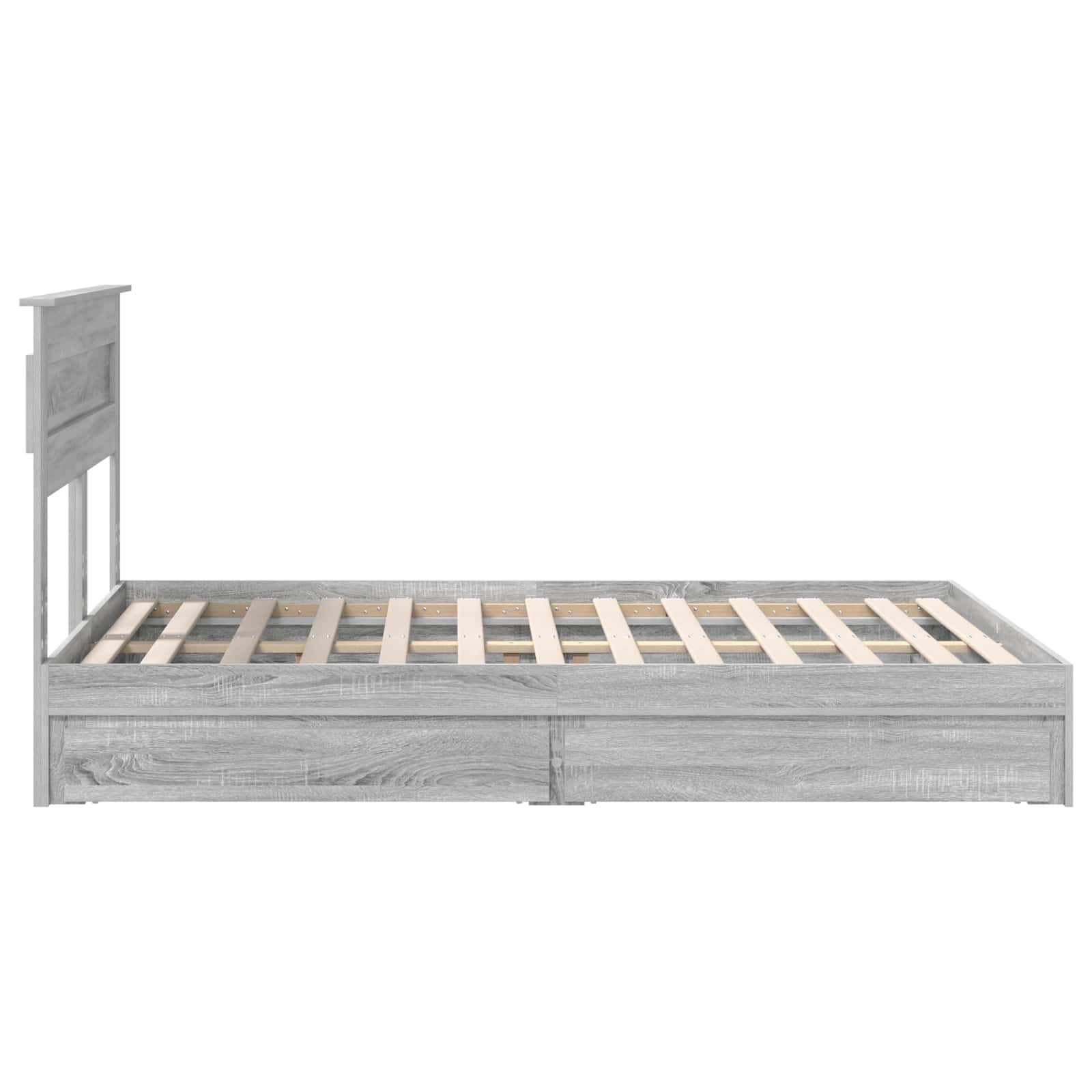Krevet s od storage Siva Sonoma 160 x 200 cm Konstruirano drvo