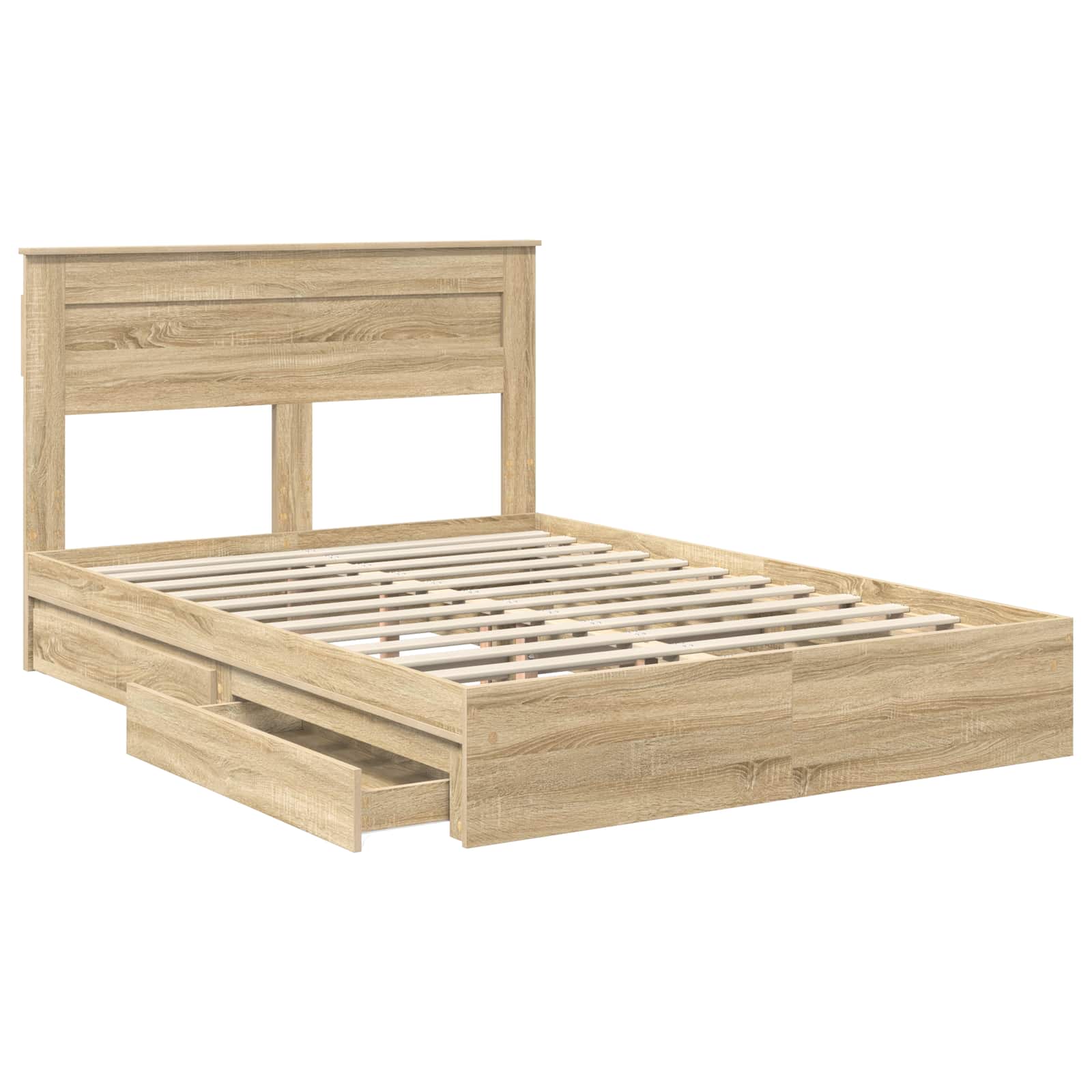 Krevet s od storage Sonoma hrast 150 x 200 cm Konstruirano drvo