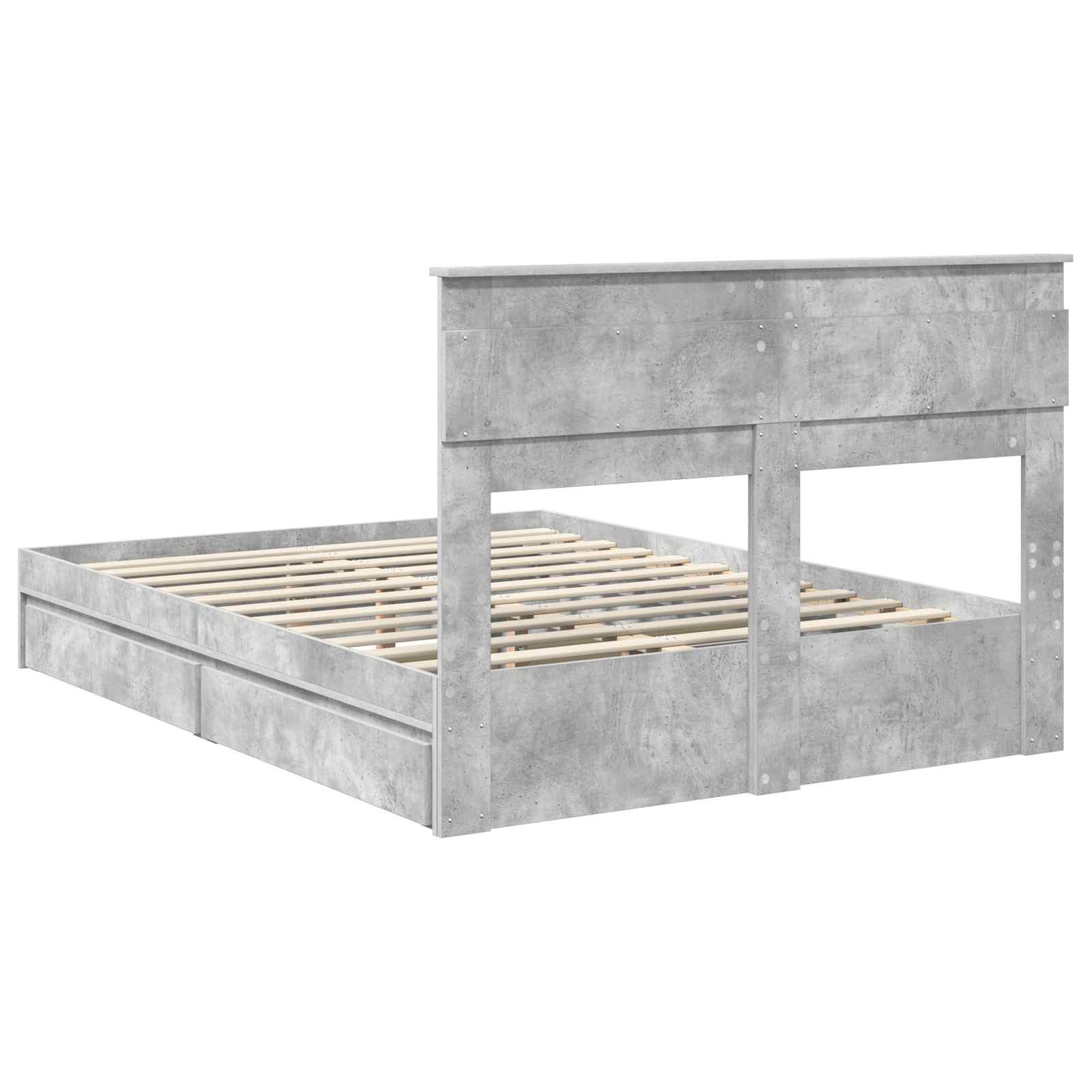 Krevet s od storage s uzglavljem Betonski sivi 150 x 200 cm