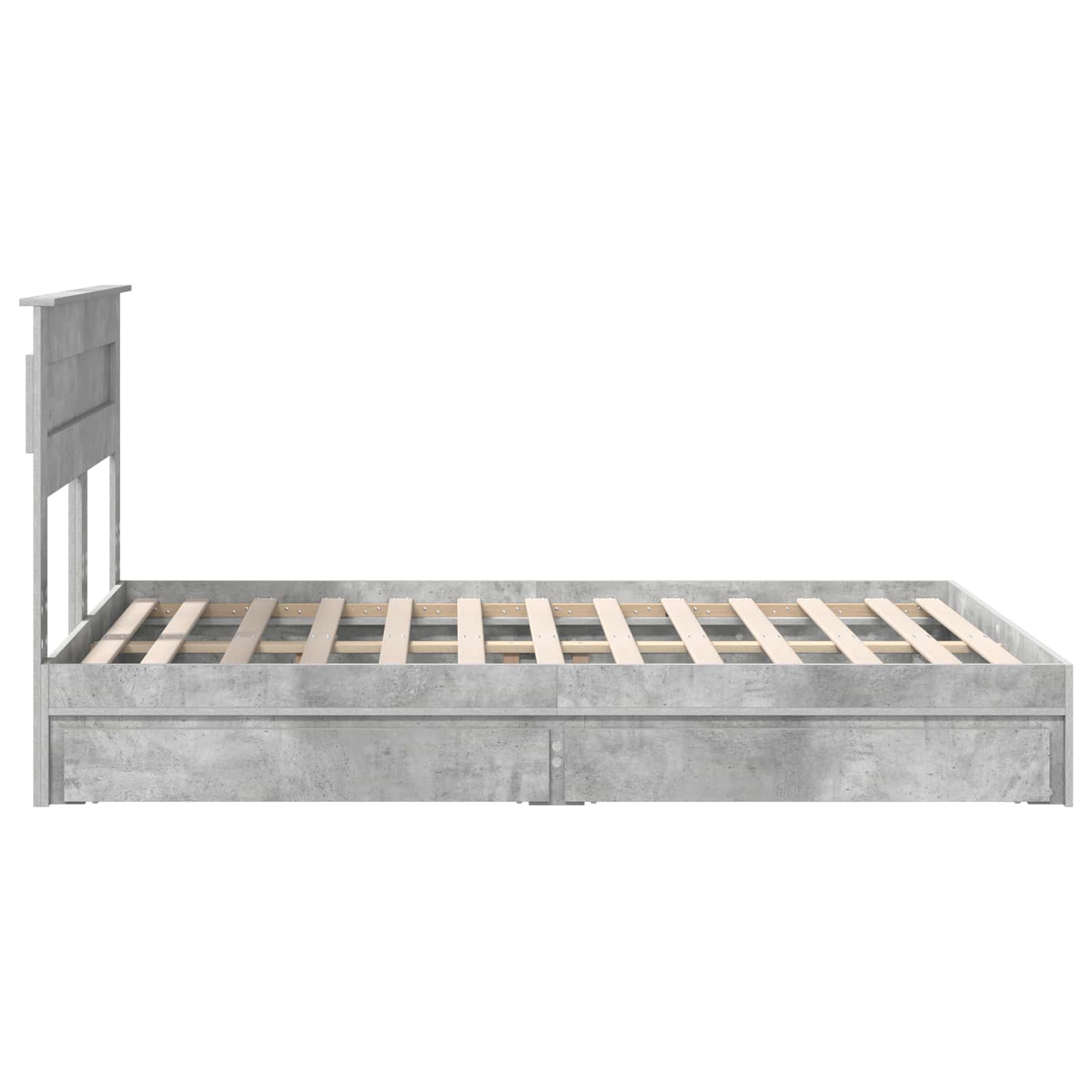 Krevet s od storage s uzglavljem Betonski sivi 150 x 200 cm