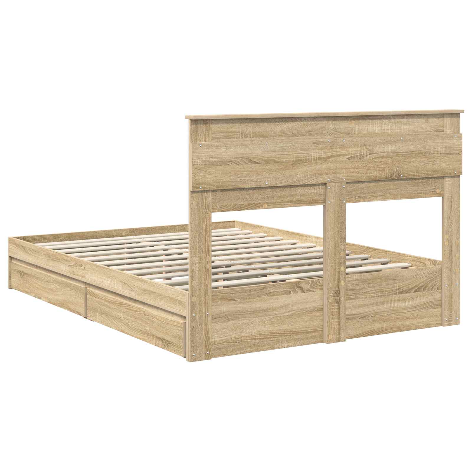 Krevet s od storage Sonoma hrast 140 x 200 cm Konstruirano drvo
