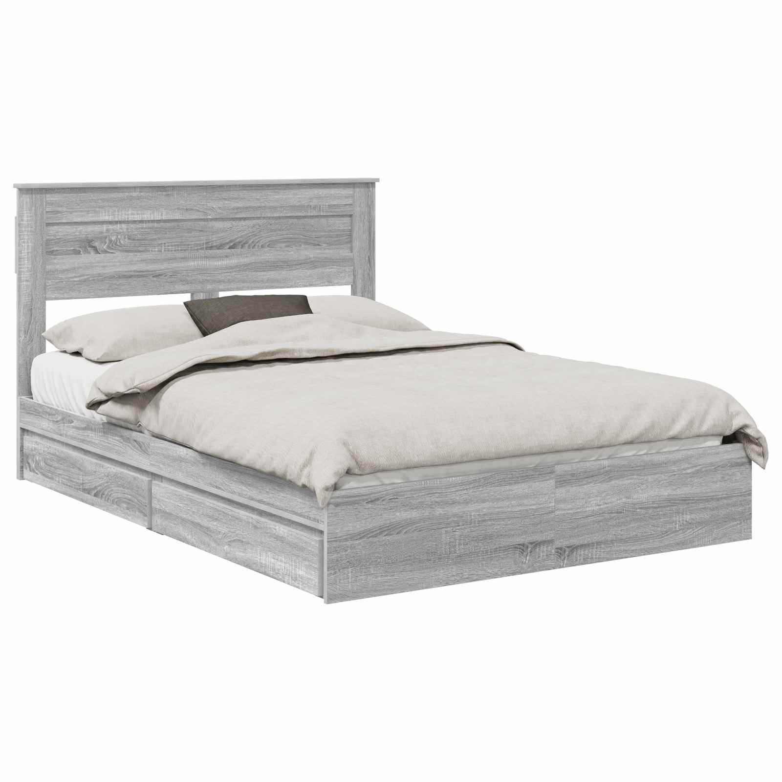 Krevet s od storage Siva Sonoma 140 x 200 cm Konstruirano drvo