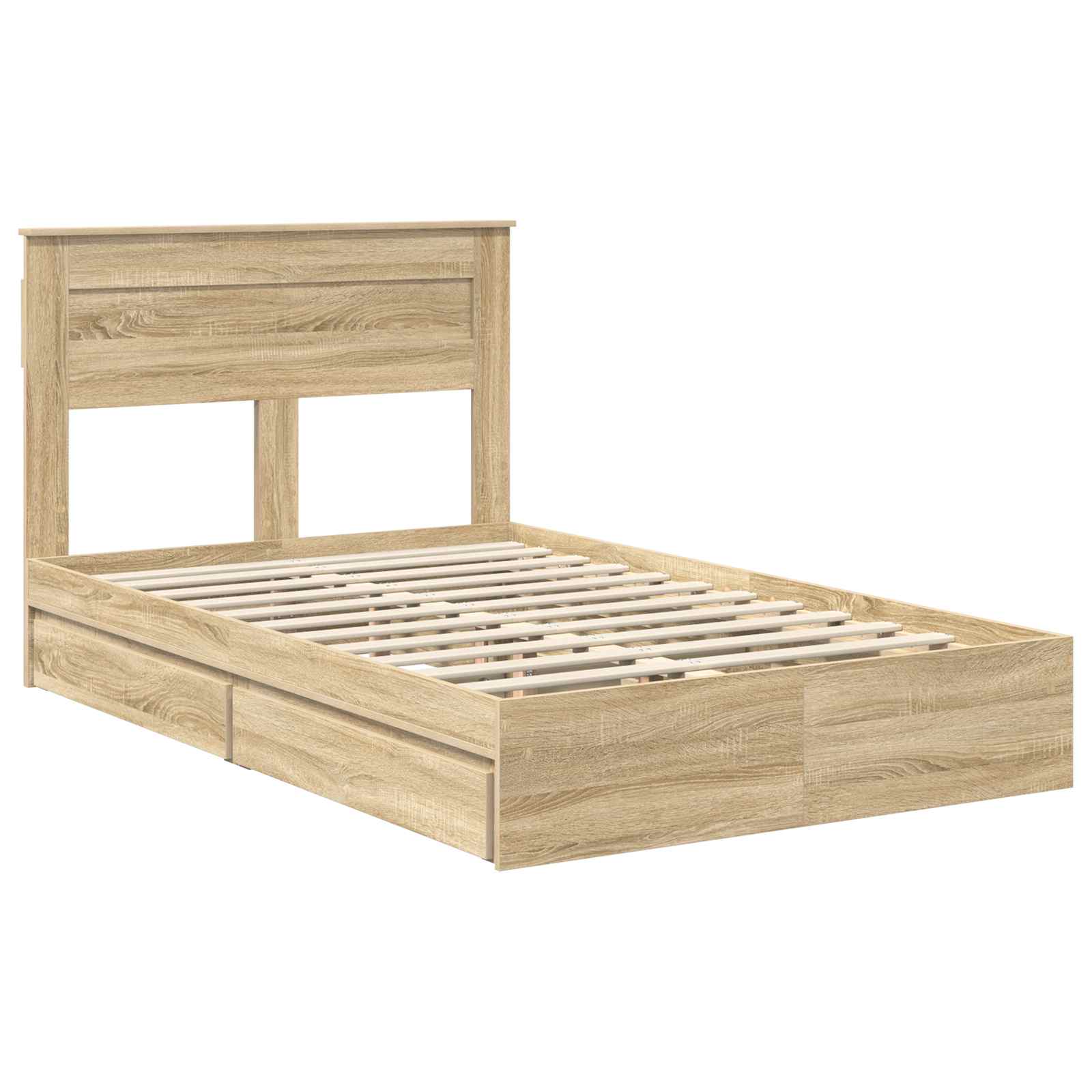 Krevet s od storage Sonoma hrast 120 x 200 cm Konstruirano drvo