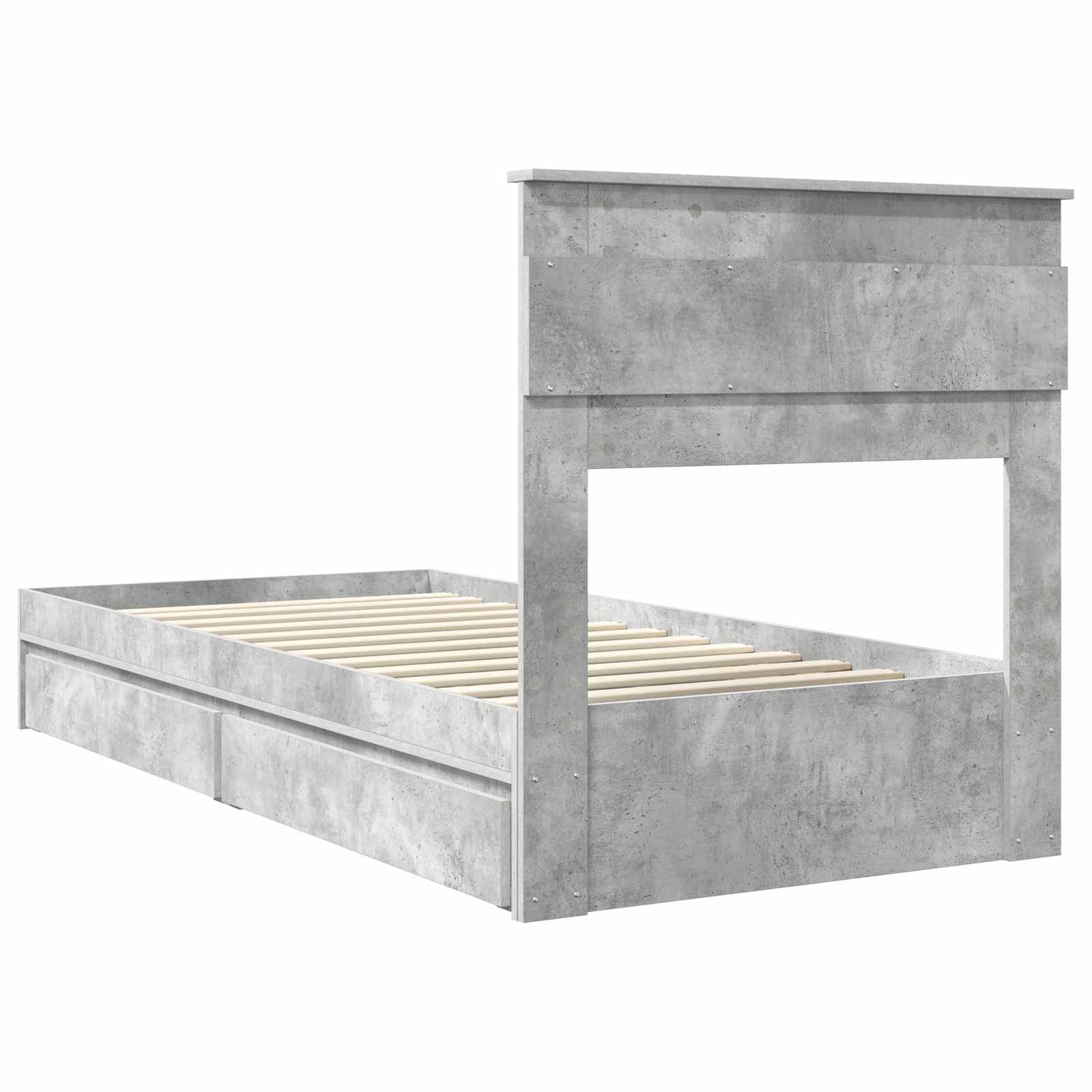 Krevet s od storage Betonski sivi 90 x 190 cm Konstruirano drvo