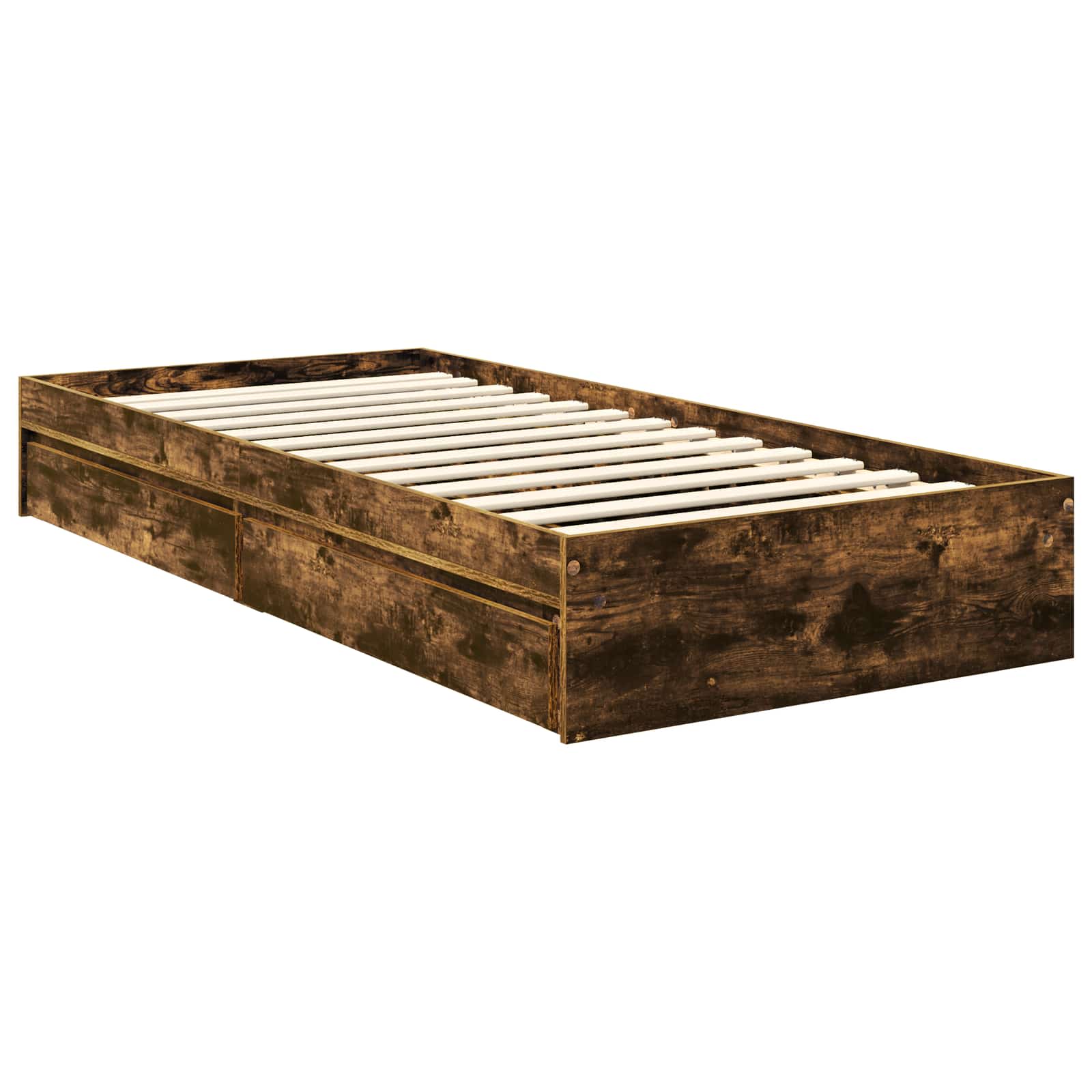 Krevet s od storage s ladicama Dimljeni hrast 90 x 200 cm