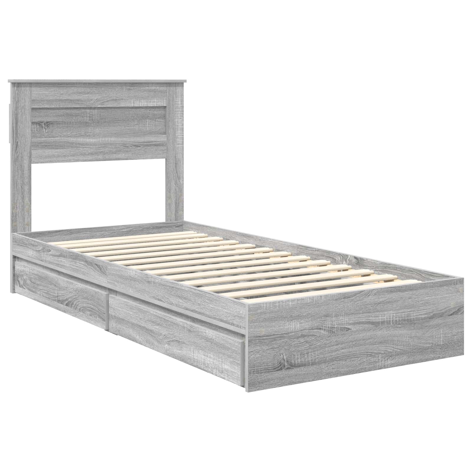 Krevet s od storage Siva Sonoma 90 x 200 cm Konstruirano drvo