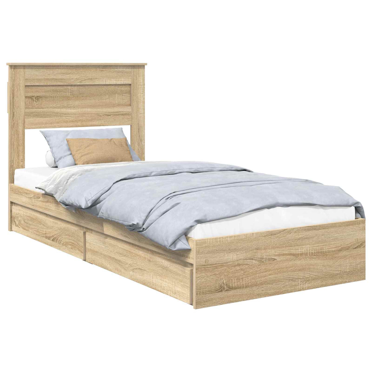 Krevet s od storage Sonoma hrast 75 x 190 cm Konstruirano drvo