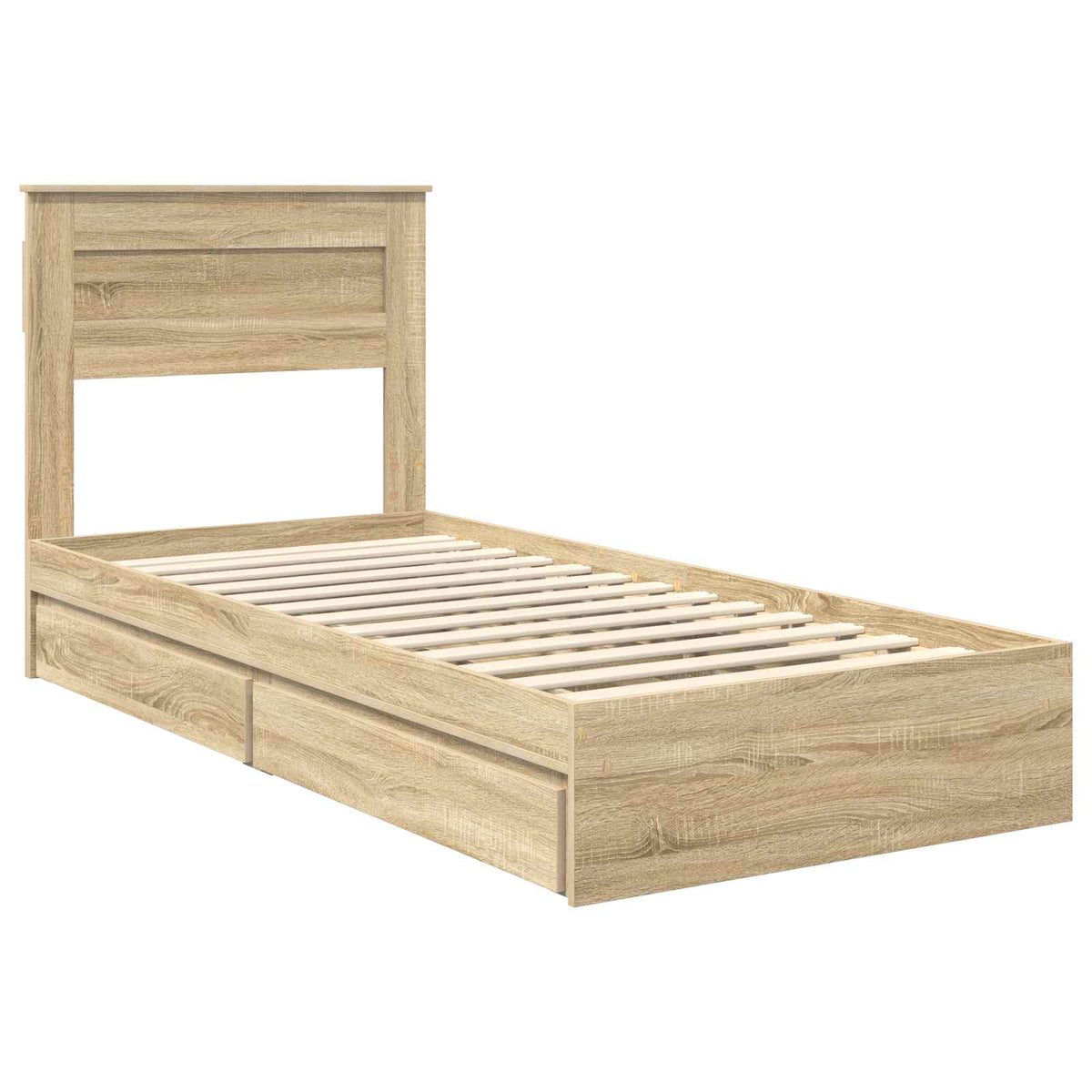 Krevet s od storage Sonoma hrast 75 x 190 cm Konstruirano drvo