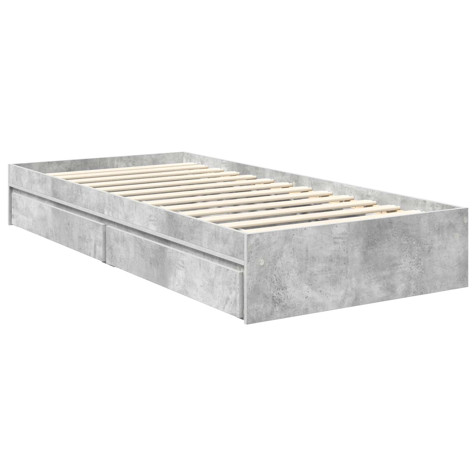 Krevet s od storage Betonski sivi 75 x 190 cm Konstruirano drvo