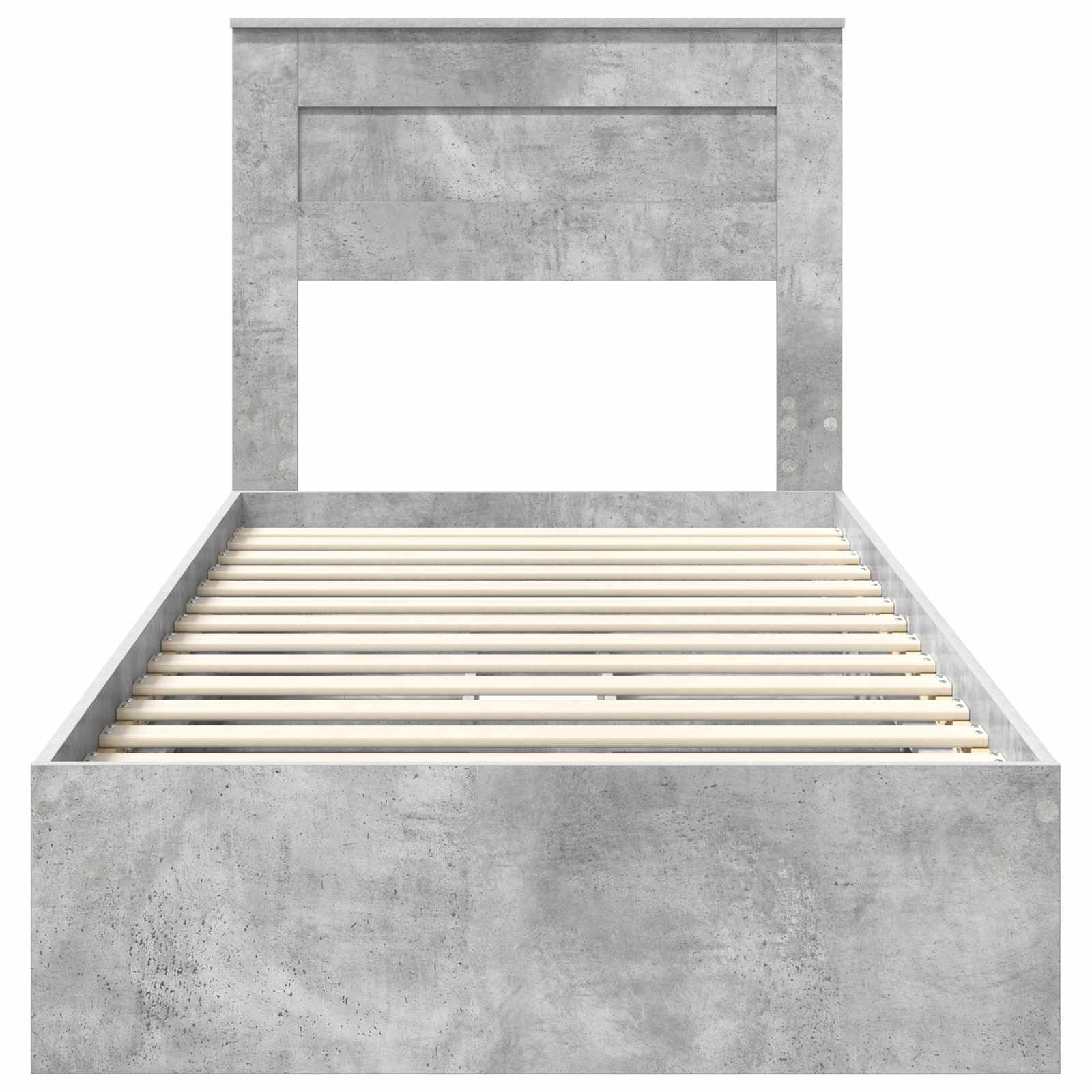 Krevet s od storage Betonski sivi 75 x 190 cm Konstruirano drvo