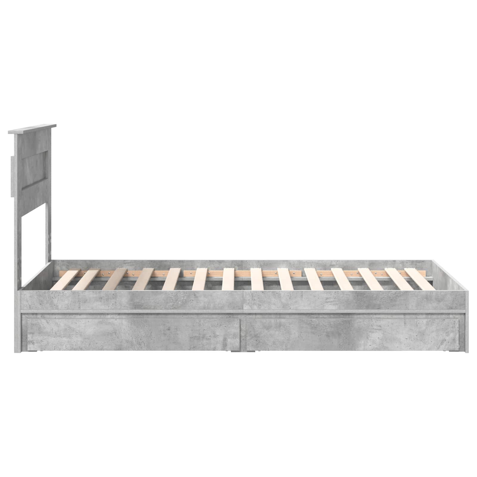 Krevet s od storage Betonski sivi 75 x 190 cm Konstruirano drvo