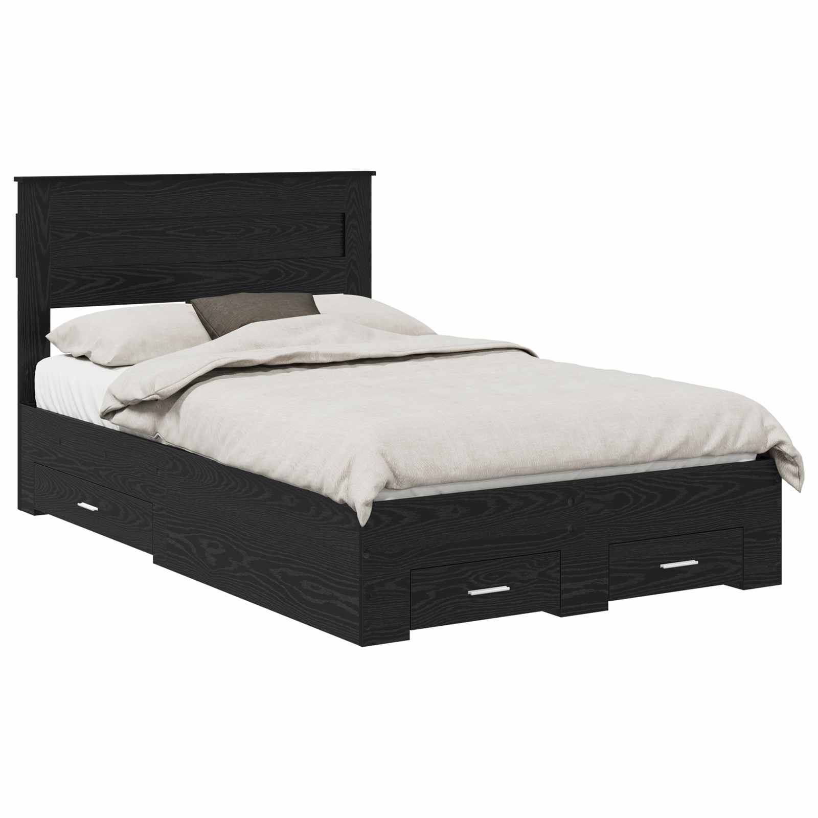 Krevetna konstrukcija Crni hrast 135 x 190 cm Konstruirano drvo