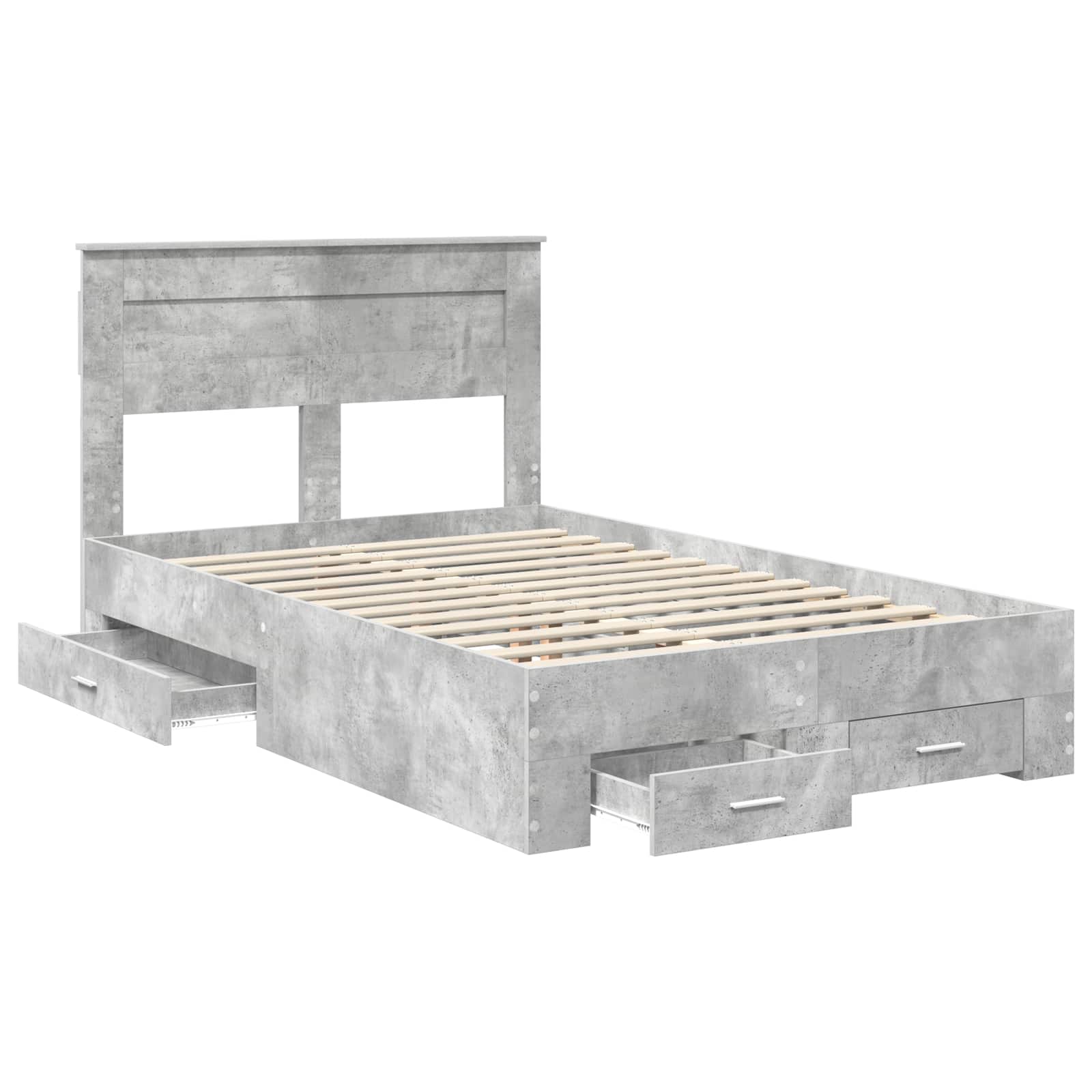 Krevetna konstrukcija s ladicama Betonski sivi 135 x 190 cm