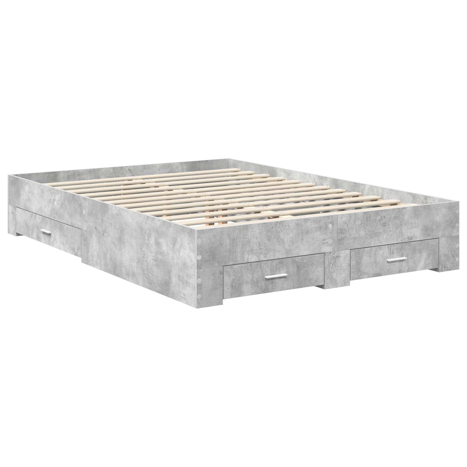 Krevetna konstrukcija s ladicama Betonski sivi 135 x 190 cm