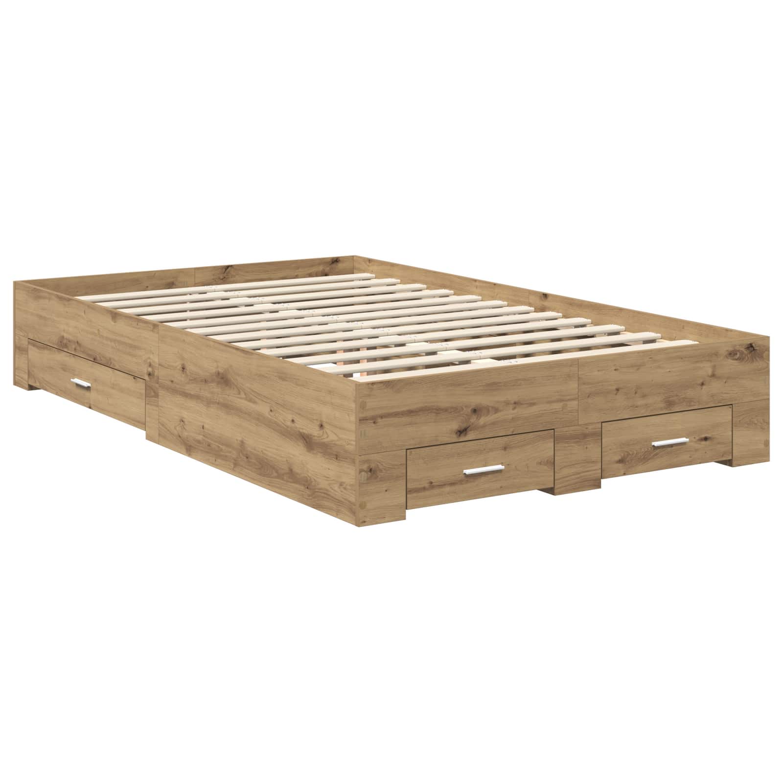 Krevetna konstrukcija s ladicama Umjetnički hrast 120 x 190 cm
