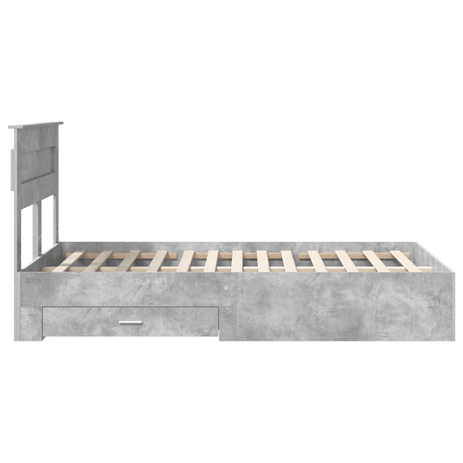 Krevetna konstrukcija s uzglavljem Betonski sivi 120 x 200 cm
