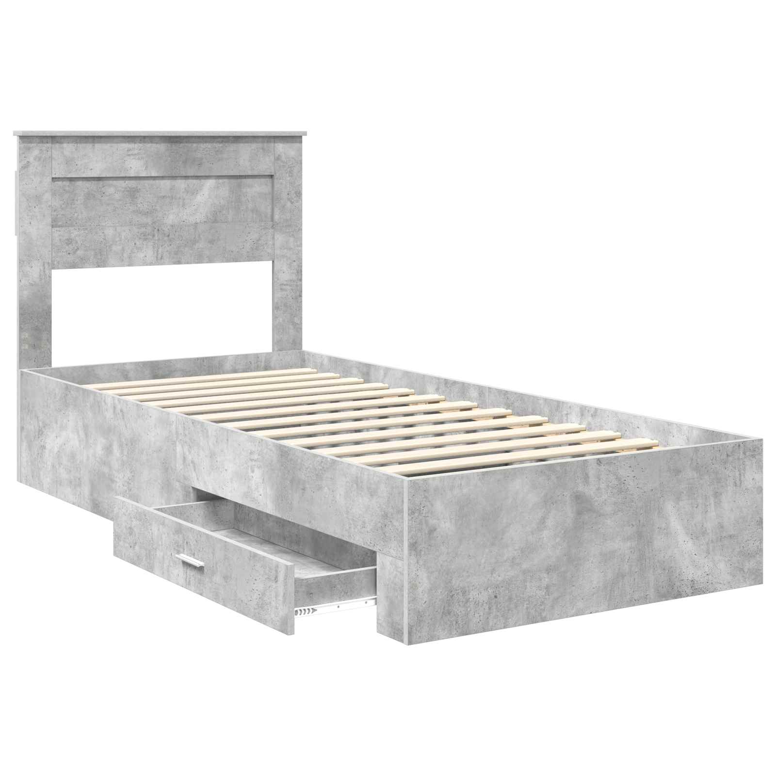 Krevetna konstrukcija s uzglavljem Betonski sivi 100 x 200 cm