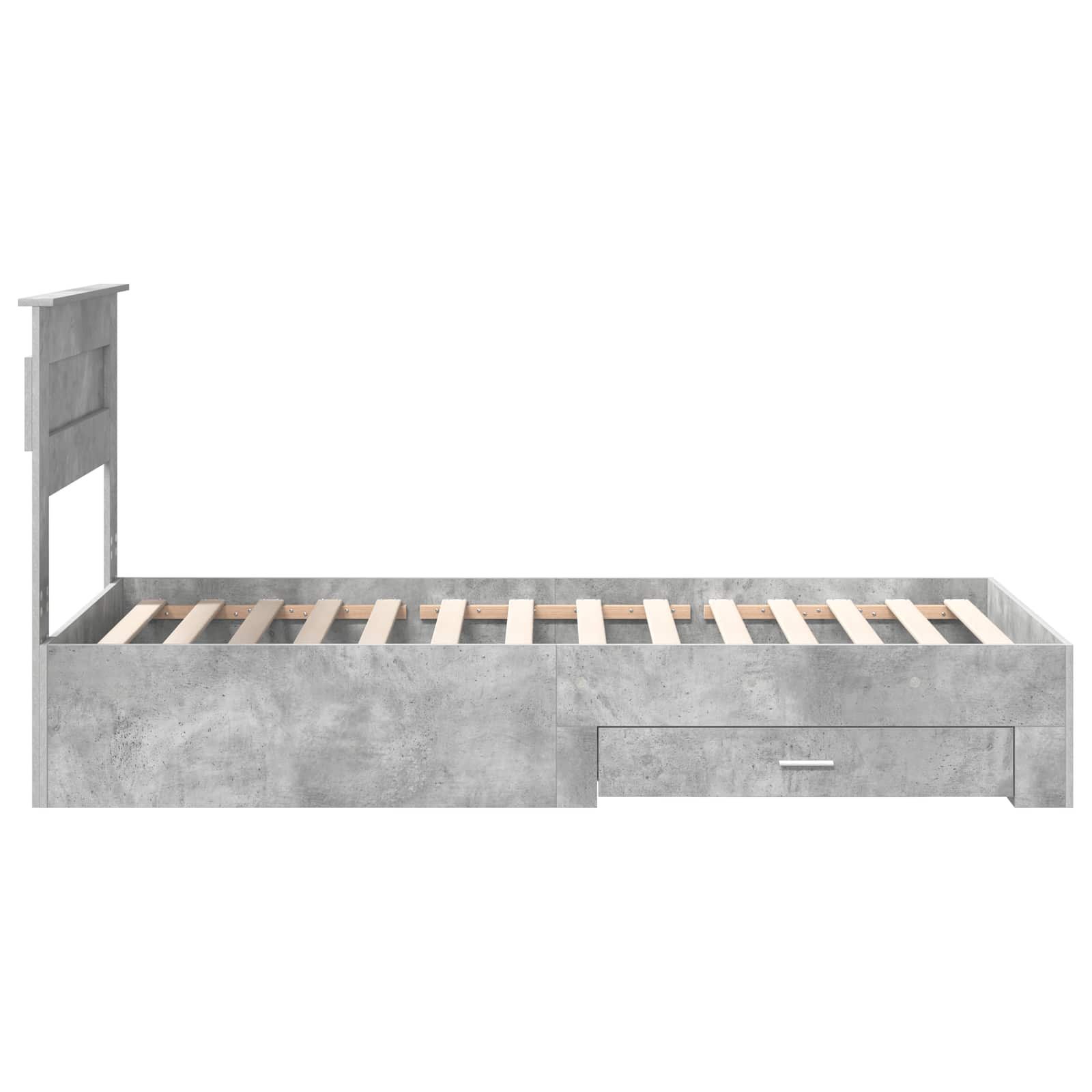 Krevetna konstrukcija s uzglavljem Betonski sivi 100 x 200 cm