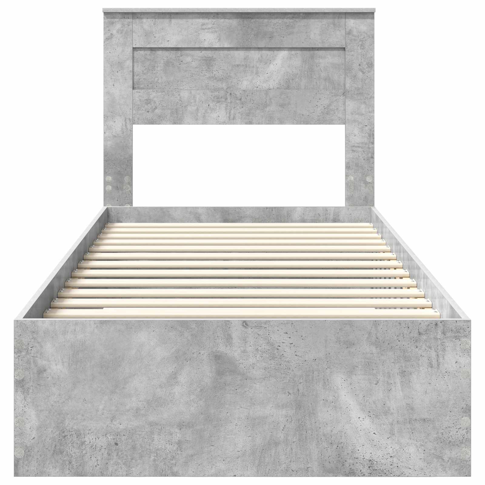 Krevetna konstrukcija s uzglavljem Betonski sivi 90 x 200 cm