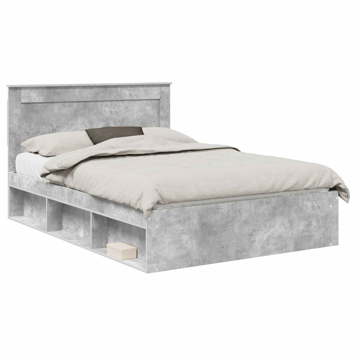 Krevetna konstrukcija Beton 160 x 200 cm Čvrsto borovo drvo