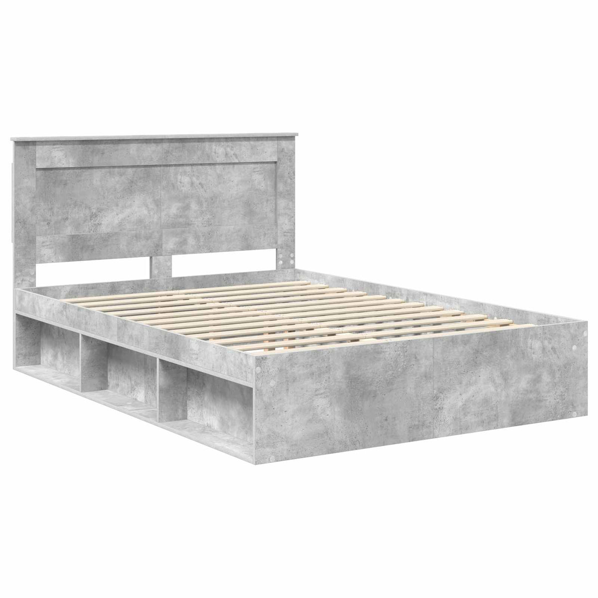 Krevetna konstrukcija Beton 160 x 200 cm Čvrsto borovo drvo