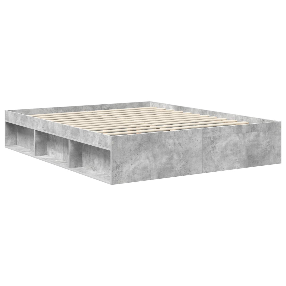 Krevetna konstrukcija Beton 160 x 200 cm Čvrsto borovo drvo