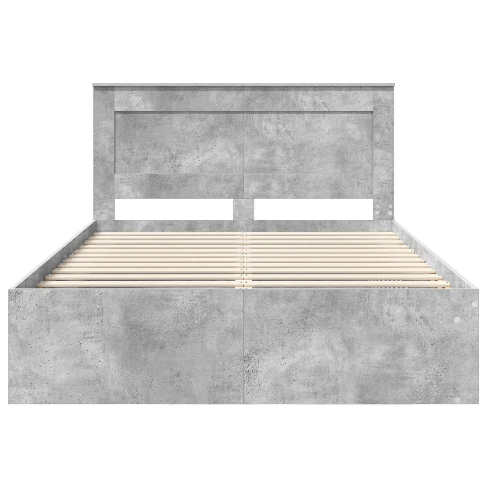 Krevetna konstrukcija Beton 140 x 190 cm Čvrsto borovo drvo