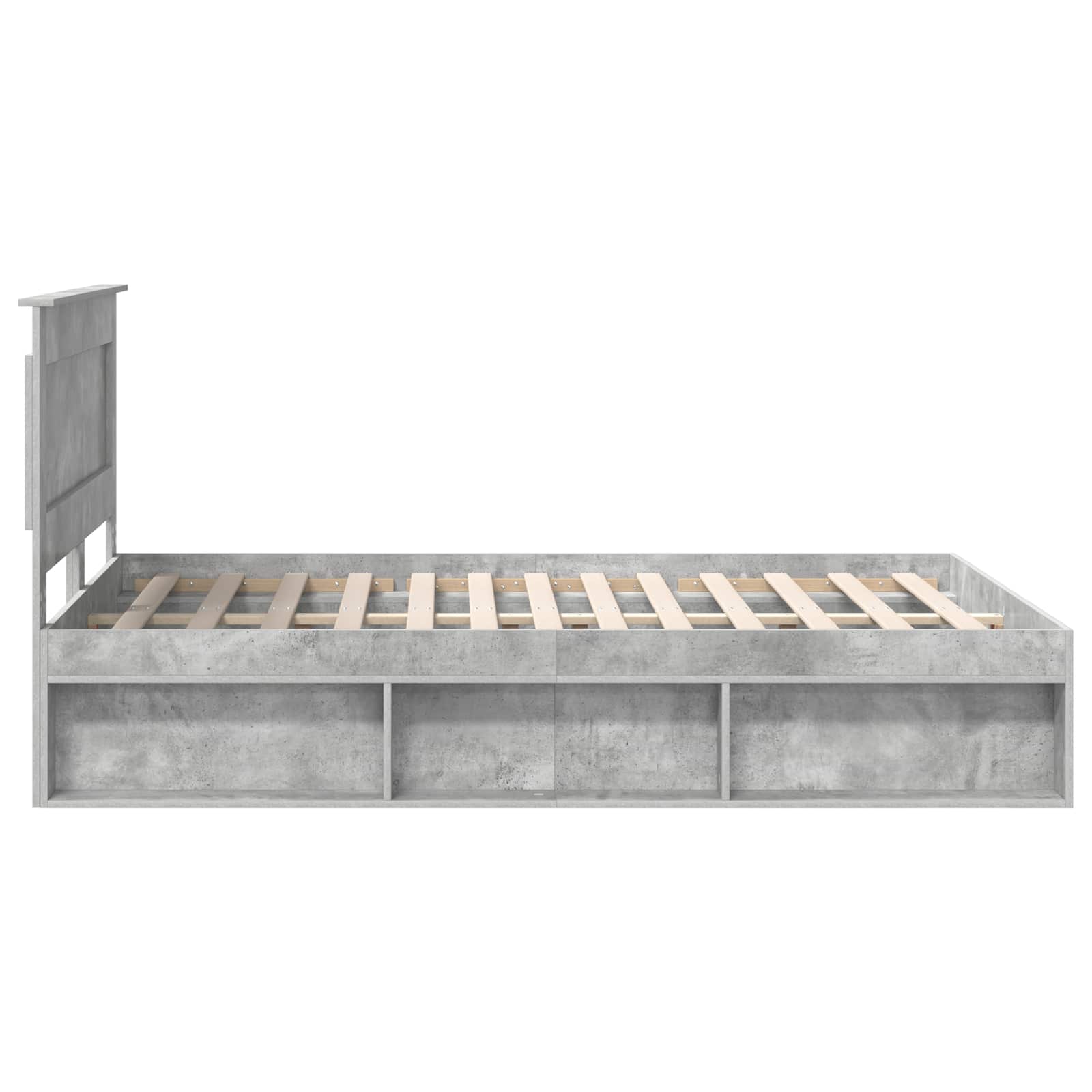 Krevetna konstrukcija Beton 140 x 190 cm Čvrsto borovo drvo