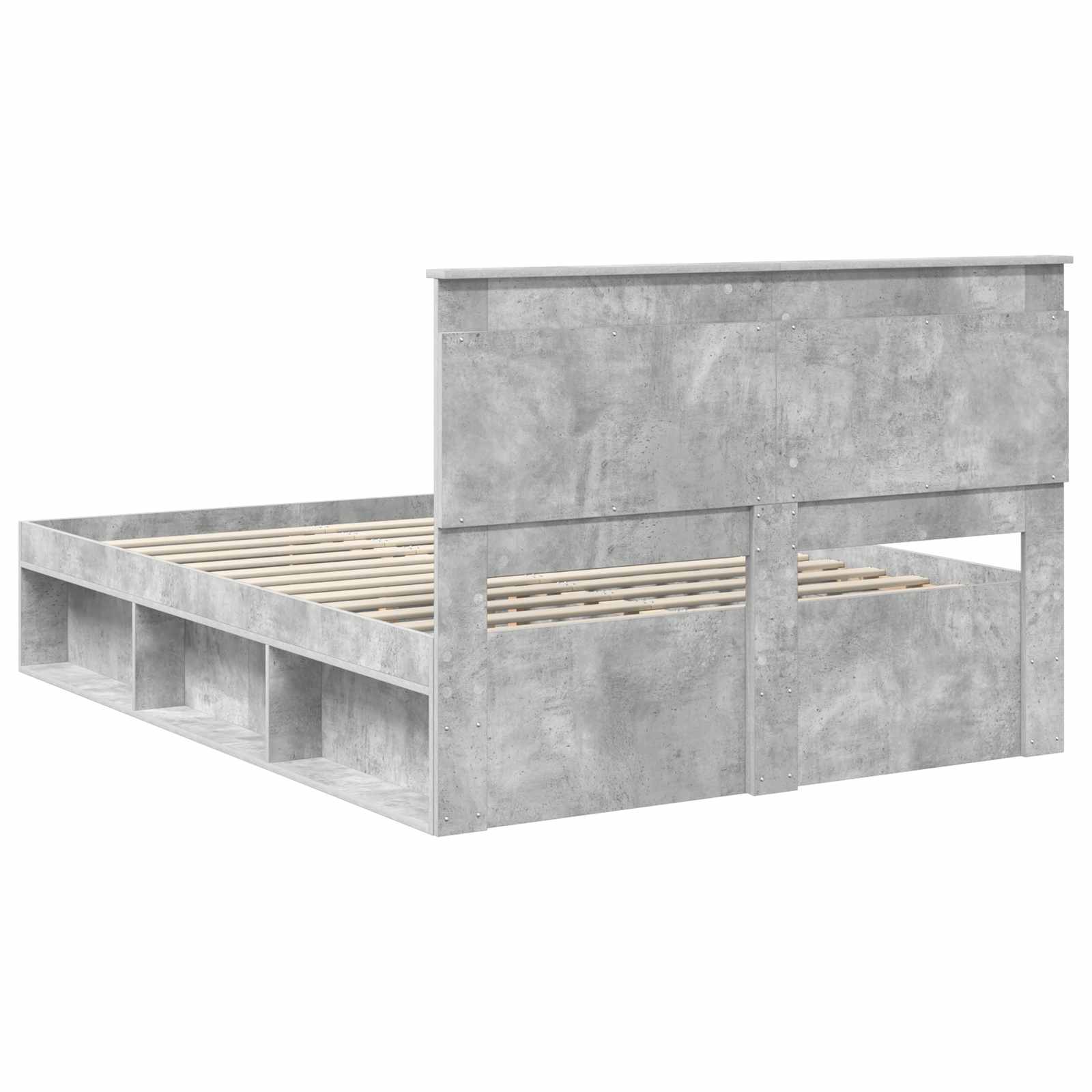 Krevetna konstrukcija Beton 140 x 200 cm Čvrsto borovo drvo