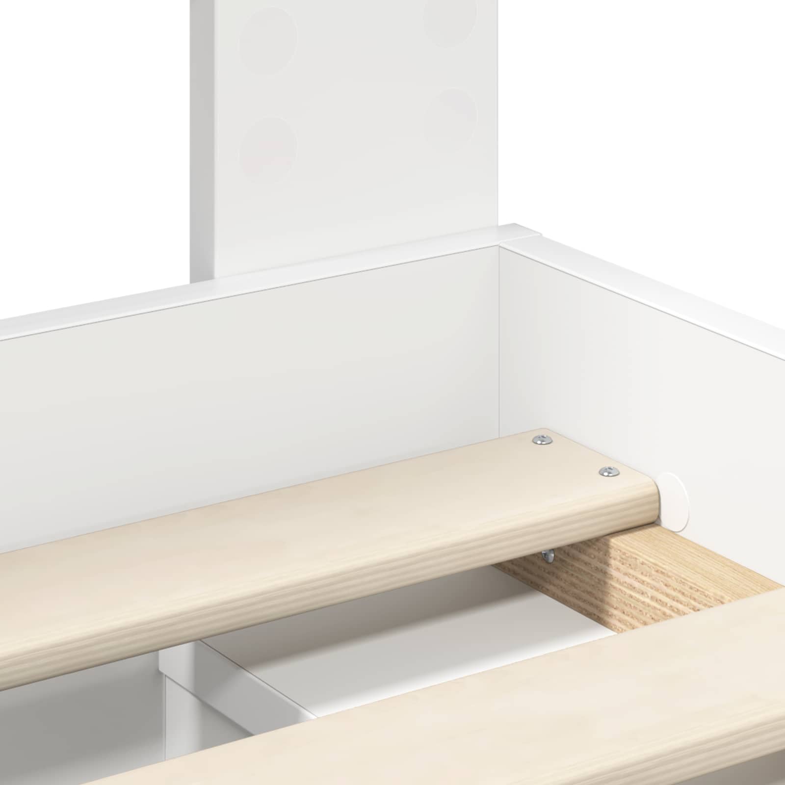 Krevetna konstrukcija Bijelo 100 x 200 cm Čvrsto borovo drvo
