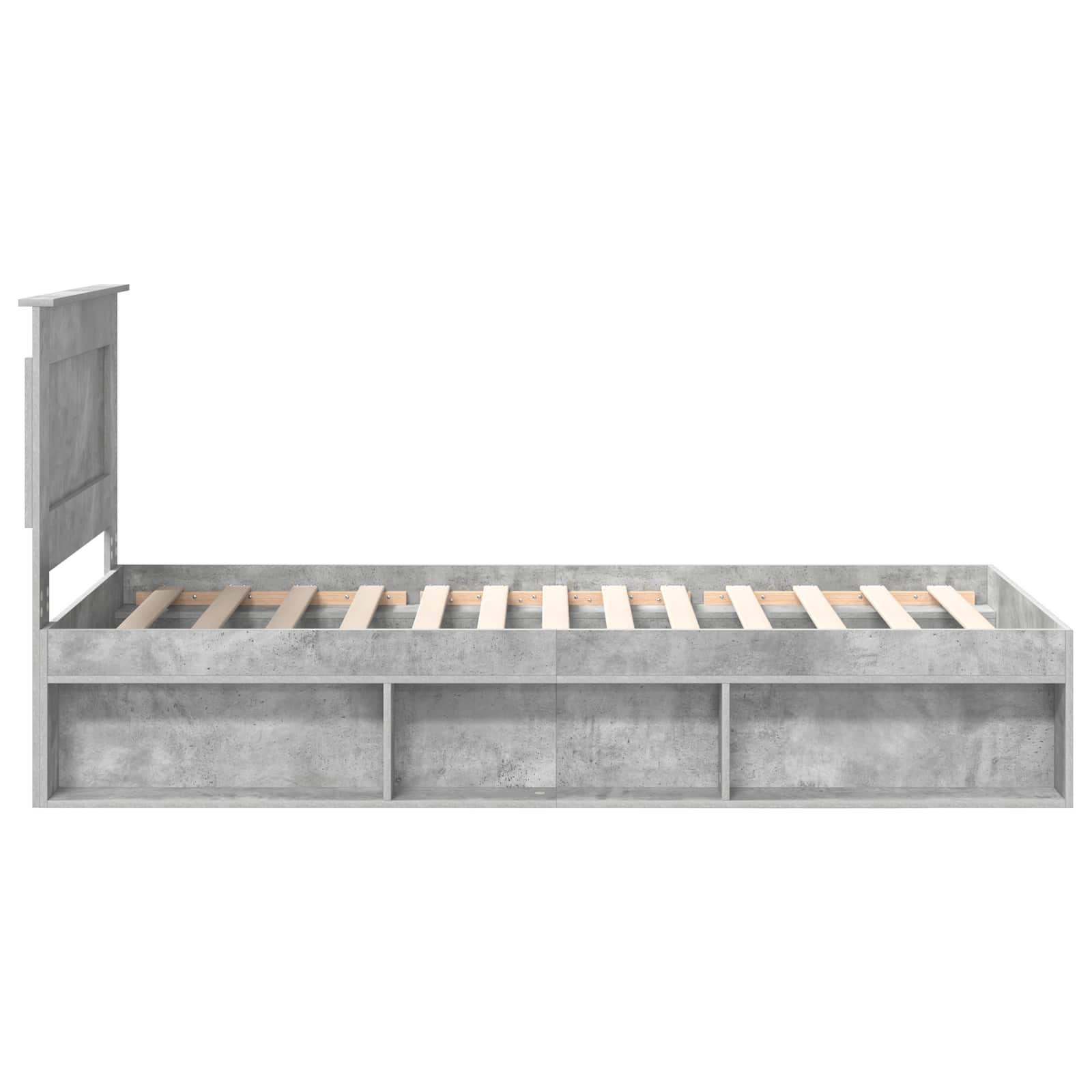 Krevetna konstrukcija s uzglavljem Betonska siva 90 x 190 cm