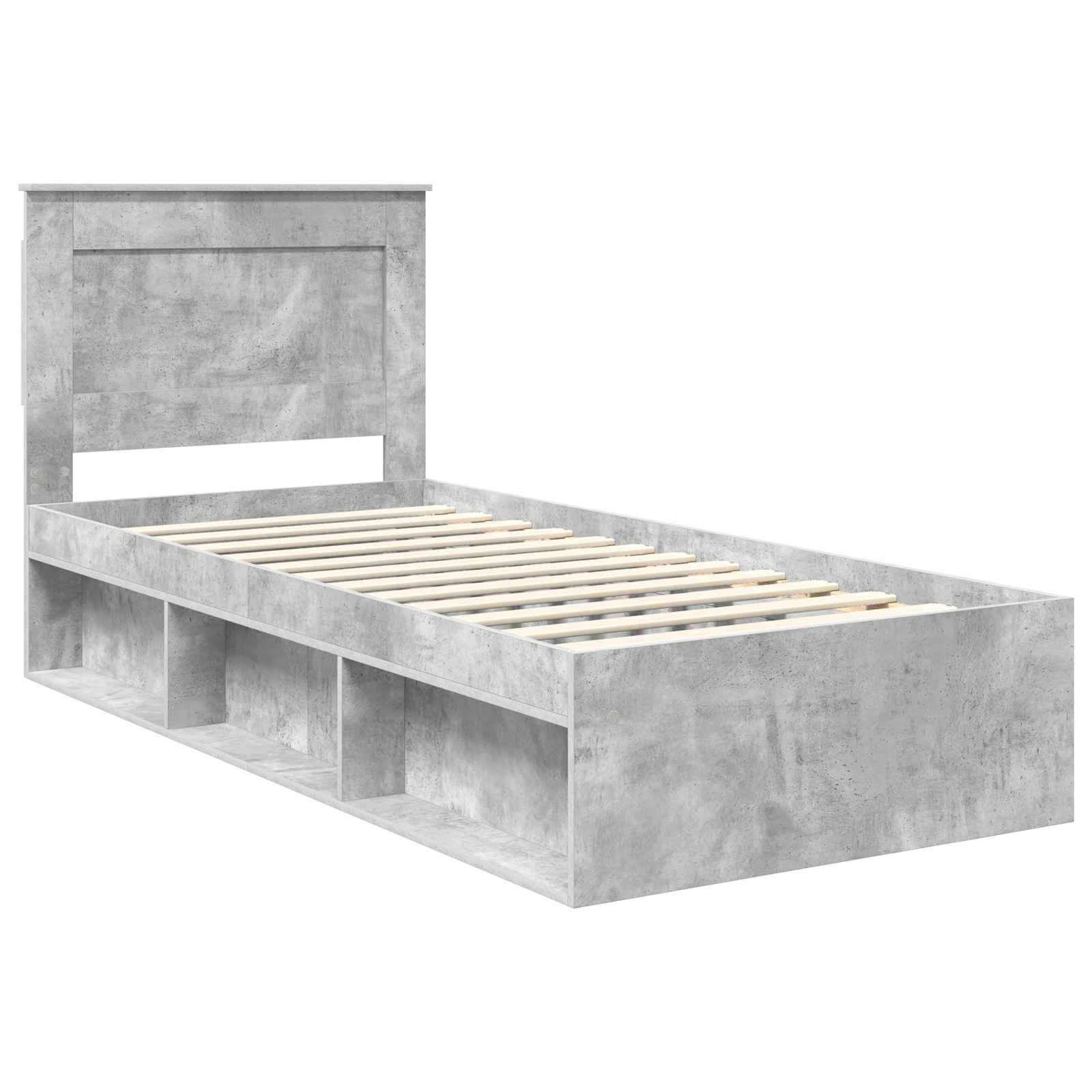 Krevetna konstrukcija Beton 90 x 200 cm Čvrsto borovo drvo
