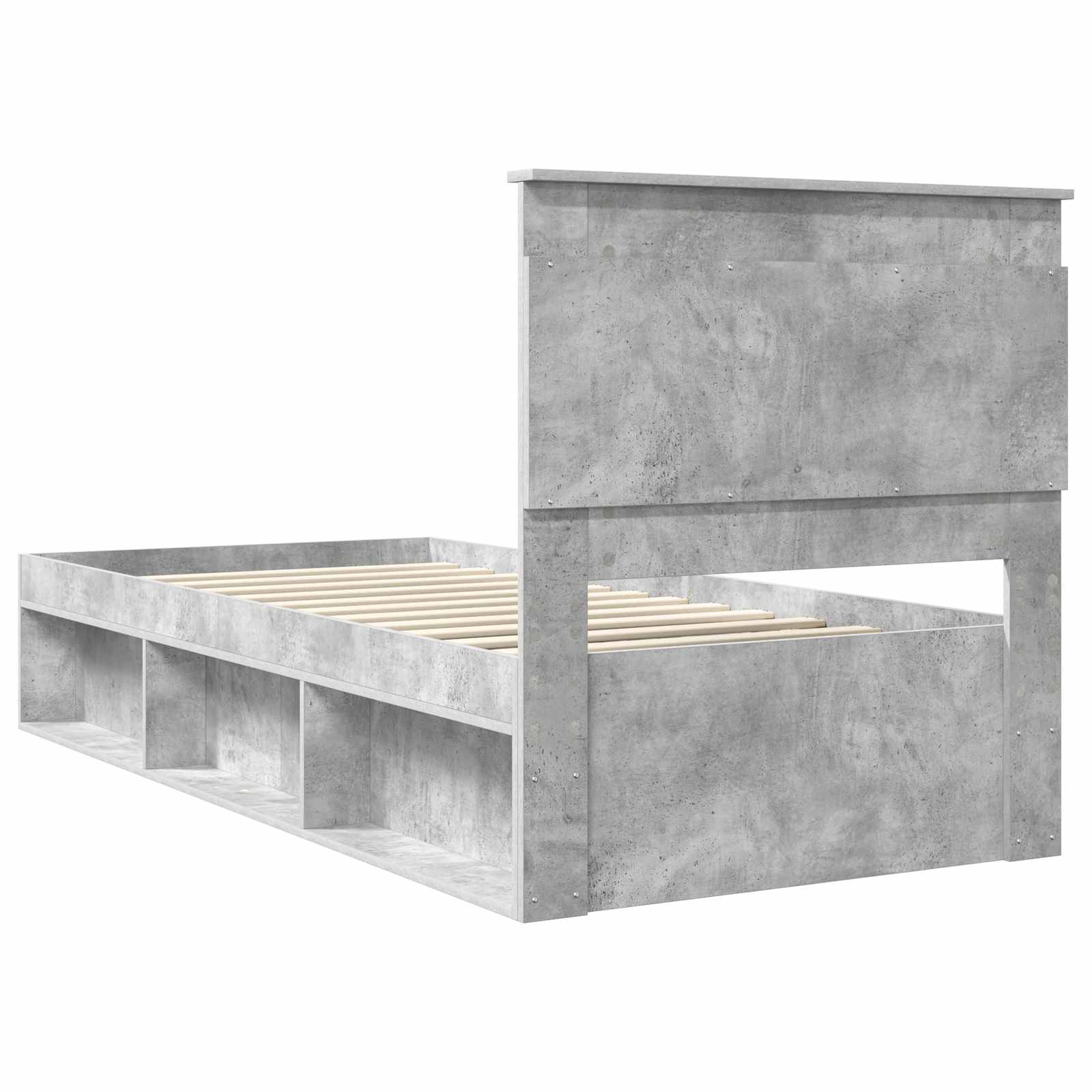 Krevetna konstrukcija Beton 90 x 200 cm Čvrsto borovo drvo
