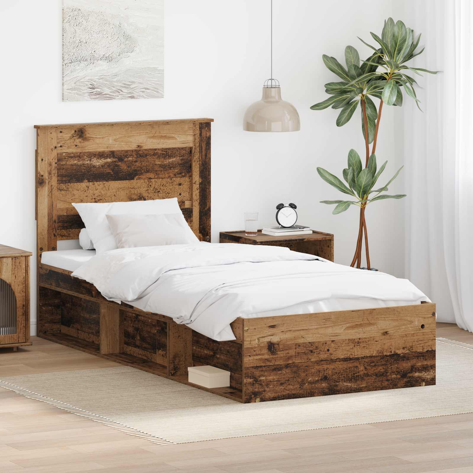 Krevetna konstrukcija Staro drvo 75 x 190 cm Čvrsto borovo drvo