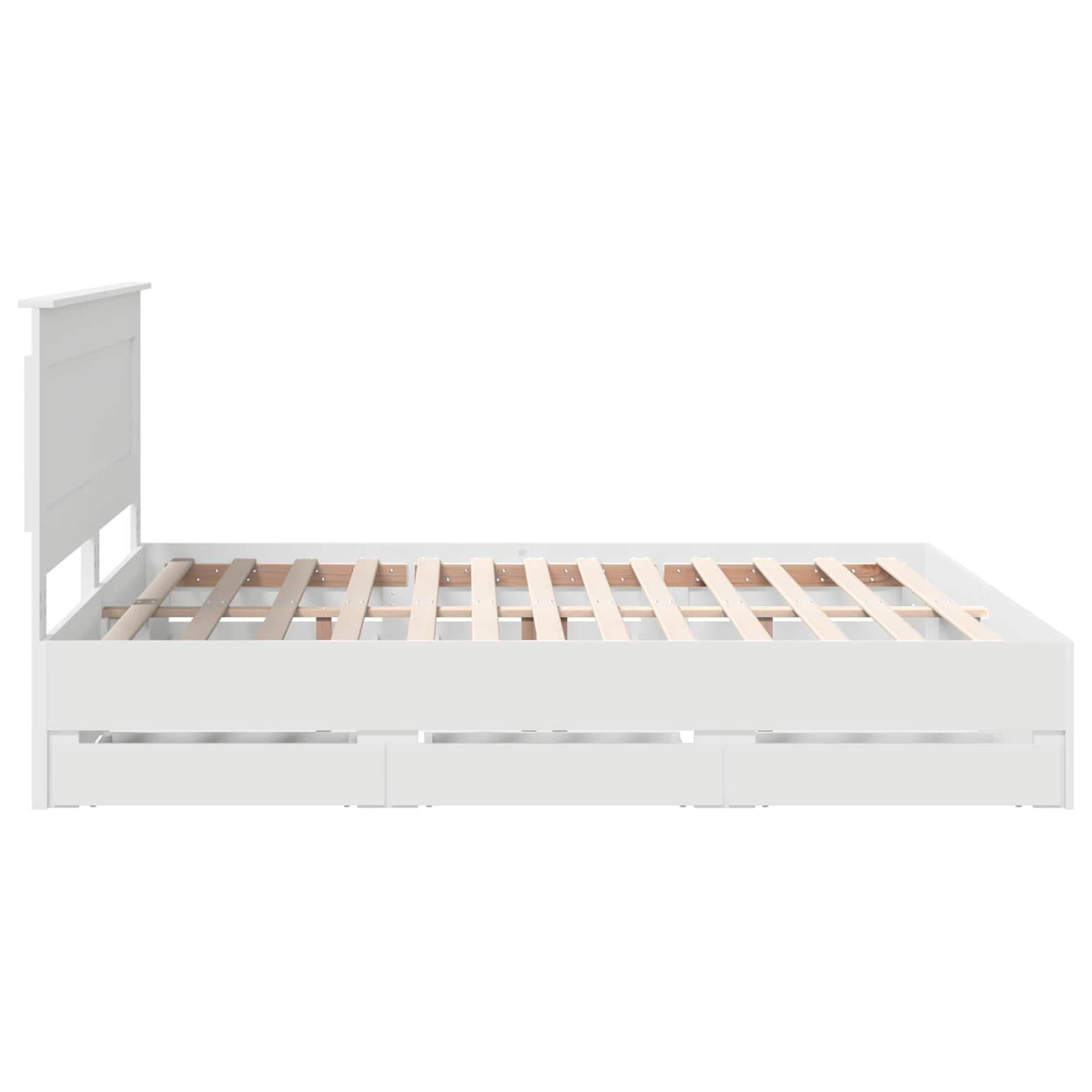 Krevetna konstrukcija Bijelo 200 x 200 cm Inženjersko Drvo