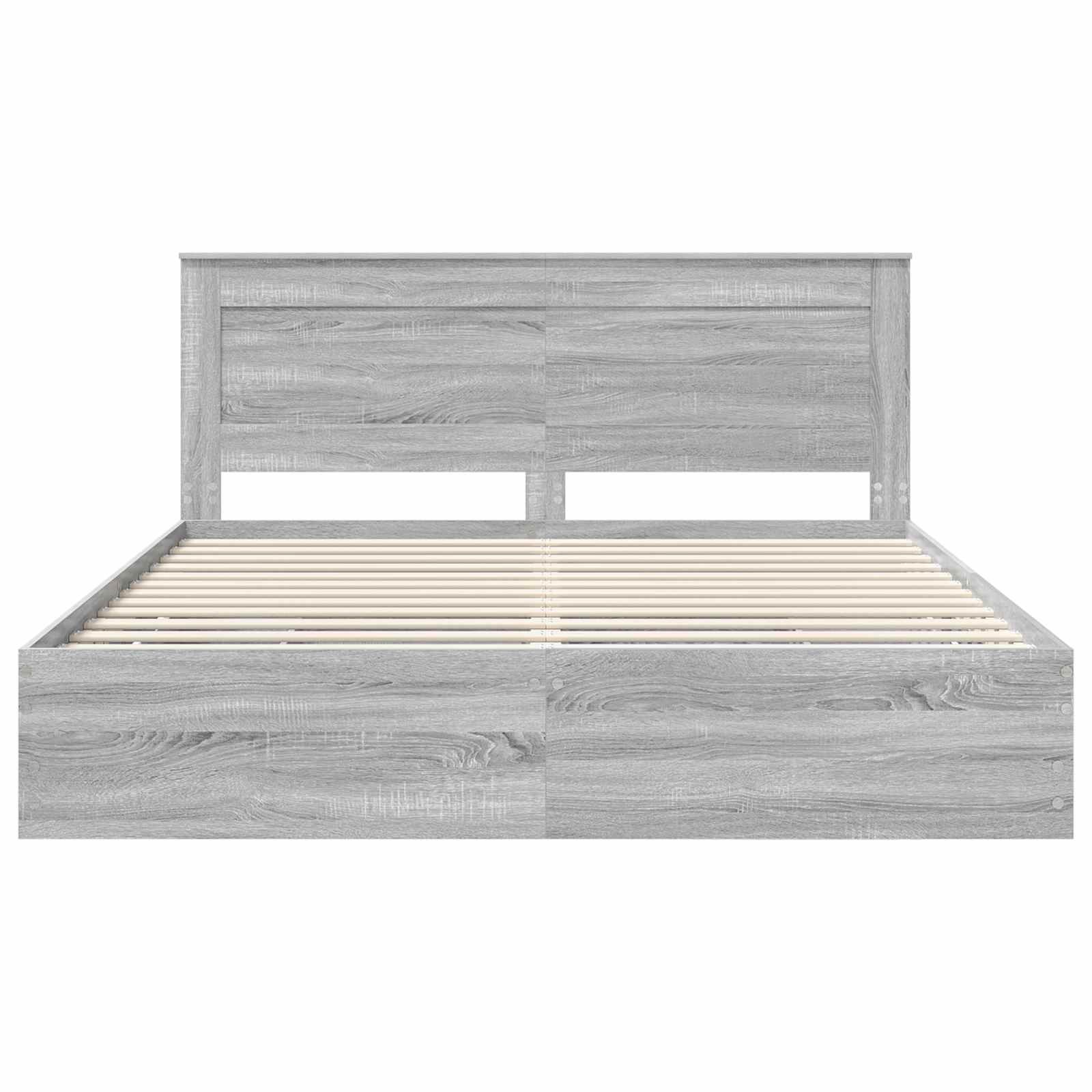 Krevetna konstrukcija Siva Sonoma 200 x 200 cm Inženjersko Drvo