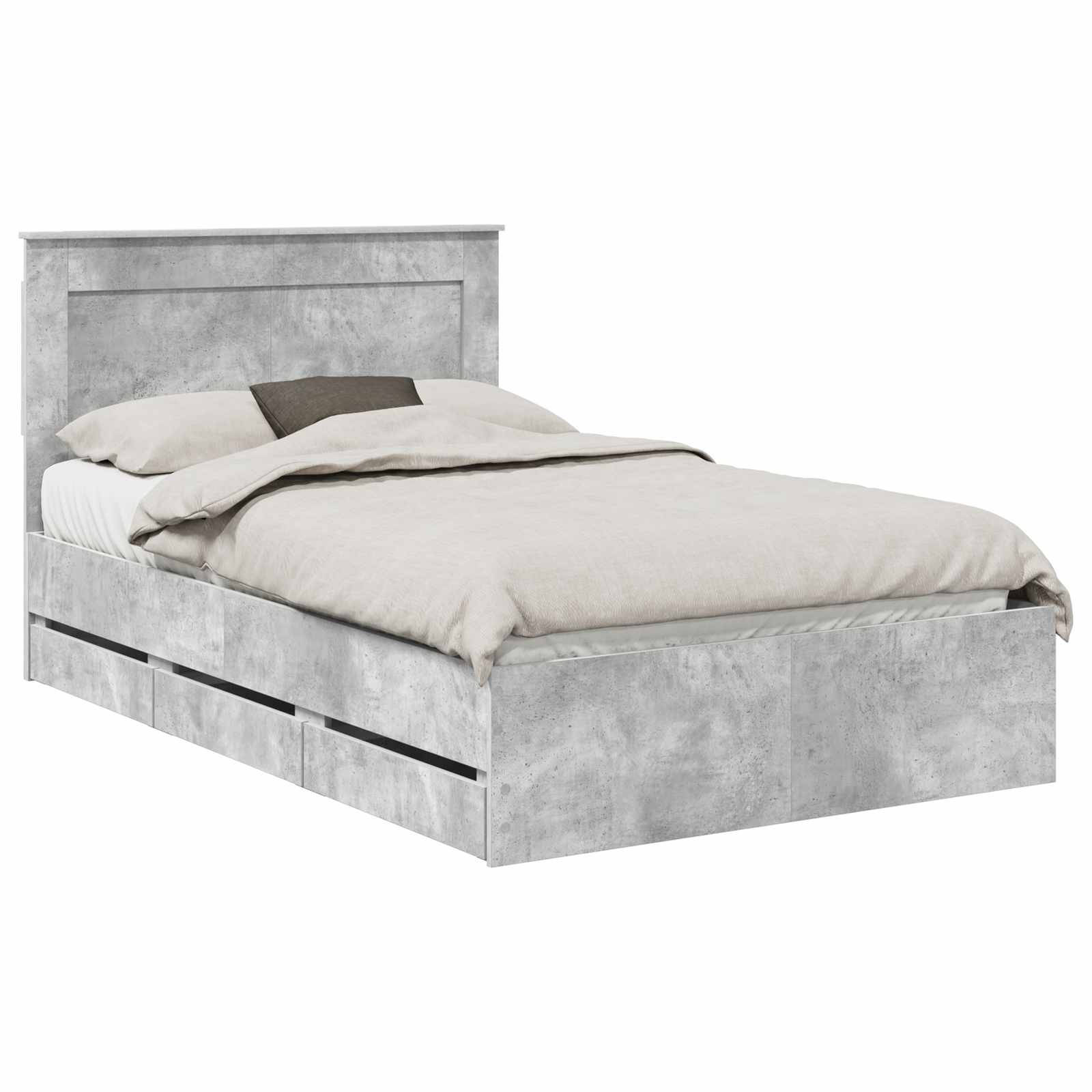 Krevetna konstrukcija s ladicama Betonski sivi 135 x 190 cm