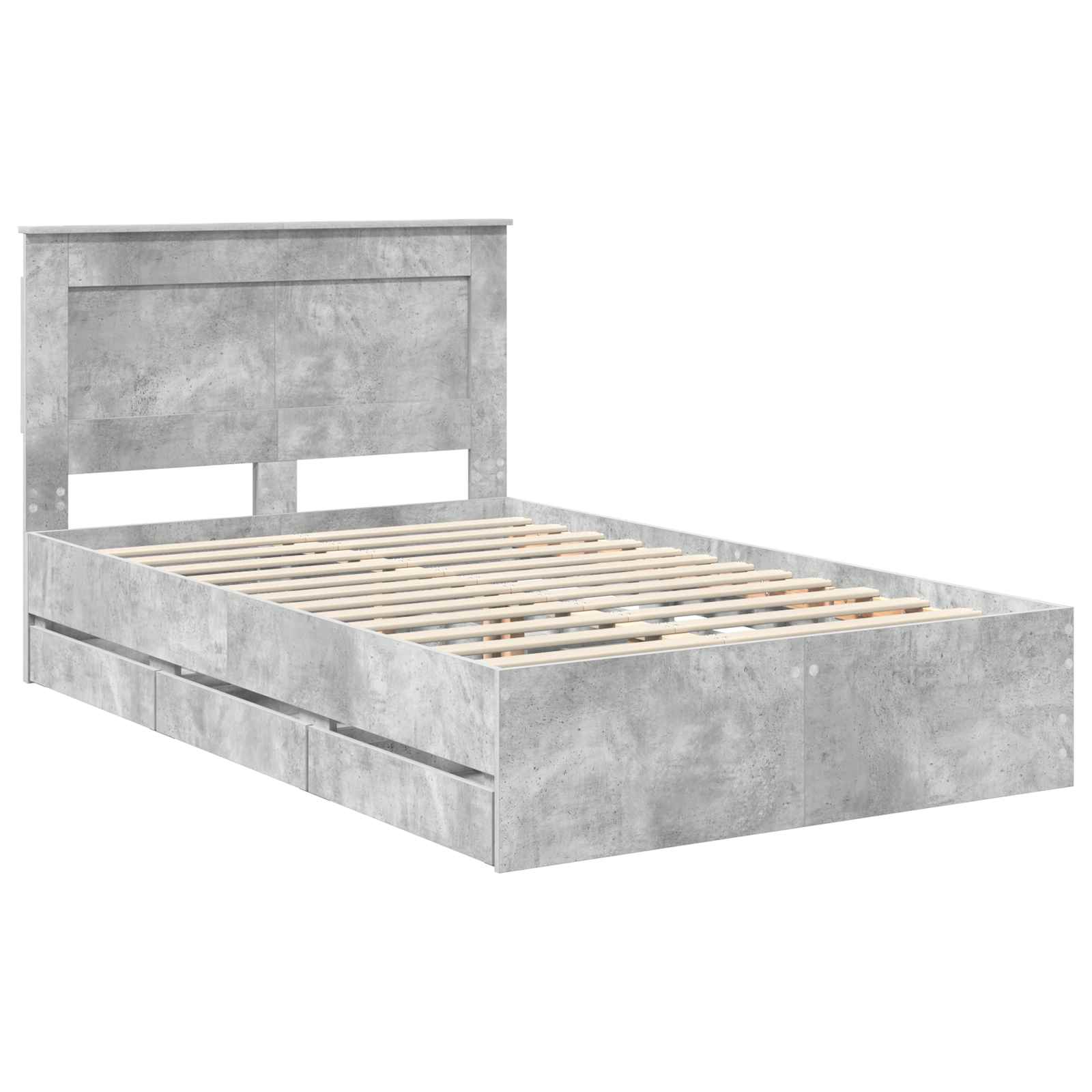 Krevetna konstrukcija s ladicama Betonski sivi 135 x 190 cm